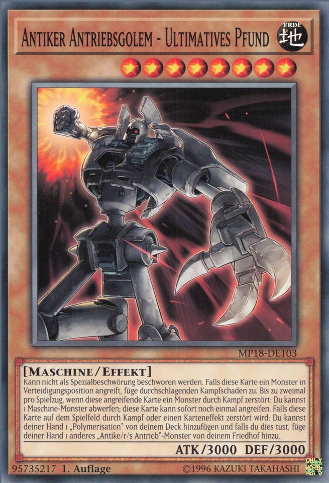 ReCollectibles Sammelkarte YuGiOh Karte Antiker Antriebsgolem ...