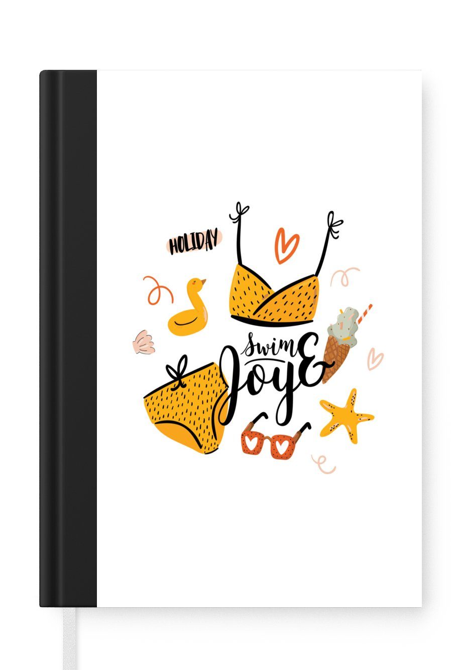 MuchoWow Notizbuch Sommer - Bikini - Gelb, Notebook, Notizblock a5, Tagebuch, Journal Liniert