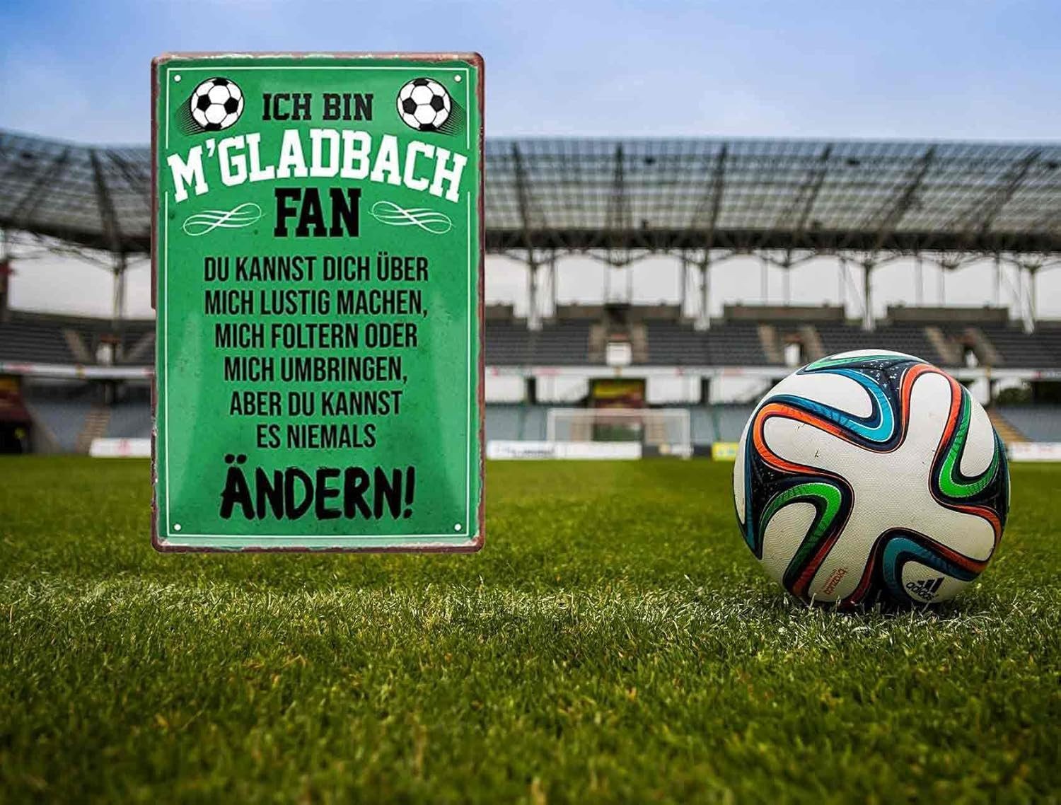 schilderkreis24 Metallschild Blechschild Ich bin M' Gladbach Fan 20x30cm