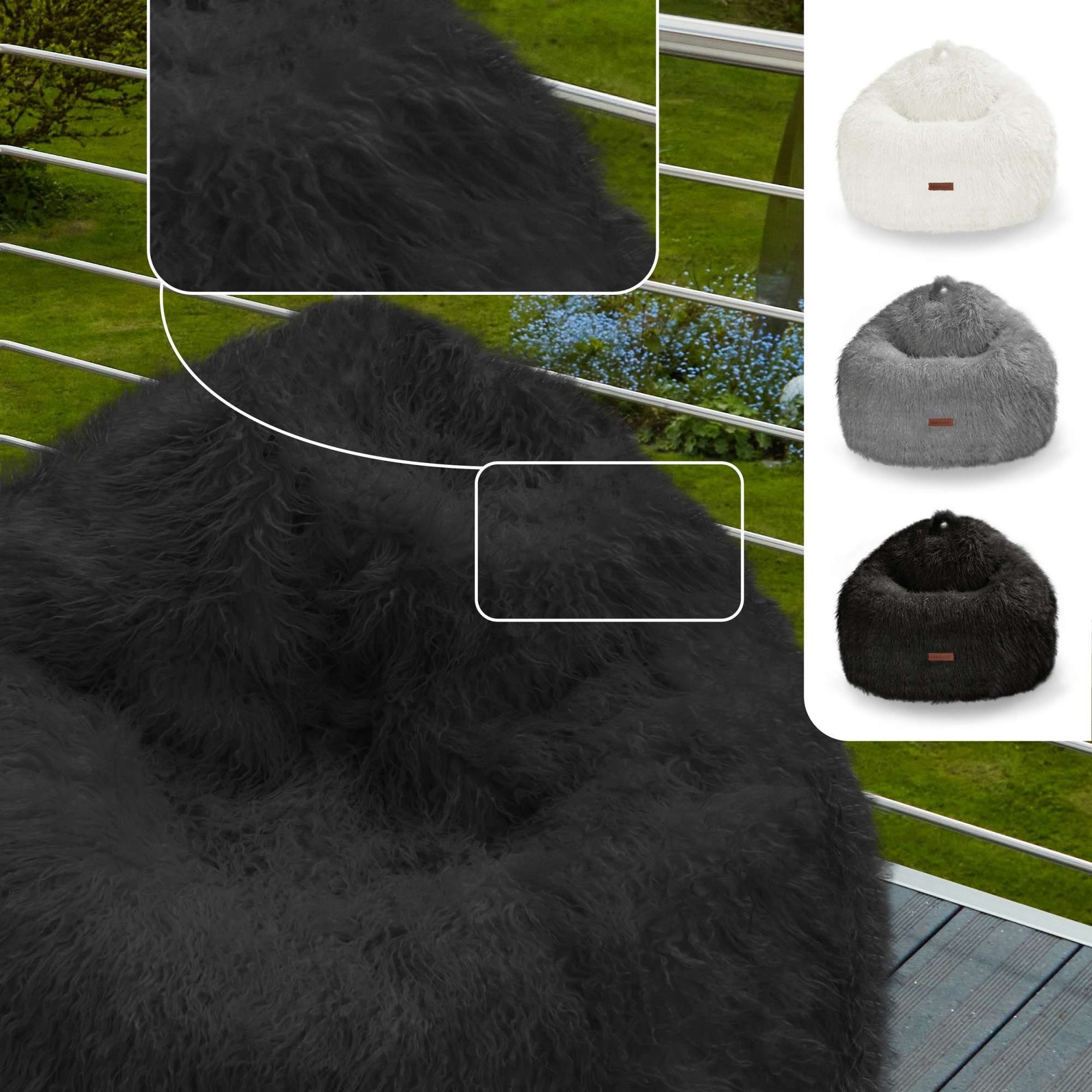 Green Bean Sitzsack in Felloptik mit Füllmaterial (EPS Perlen) (in 3 Farbe, günstig online kaufen