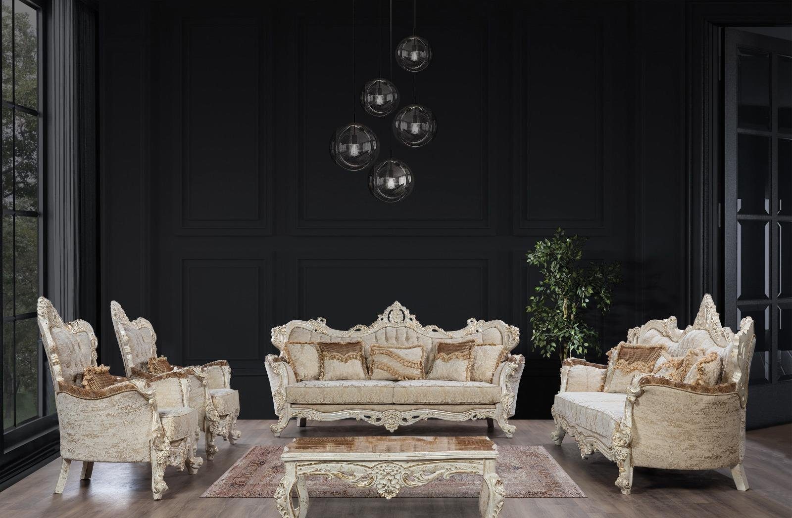 JVmoebel Wohnzimmer-Set Sofagarnitur Couch Set (5-St) Möbel, Couchtisch Stil mit 5tlg. Barock Rokoko