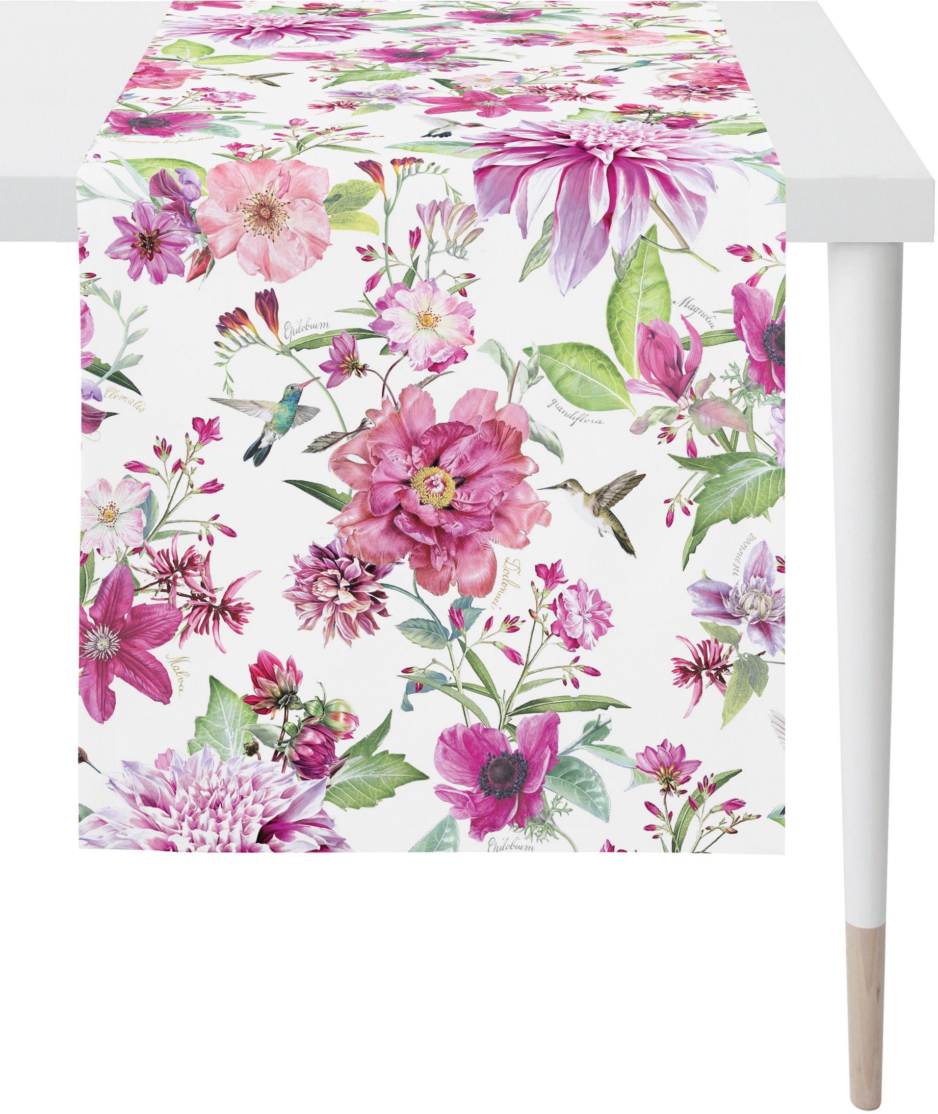 APELT Sommerdeko, Tischläufer SUMMERTIME, Sommer (1-tlg), 7305 Digitaldruck weiß/rosa/grün/natur