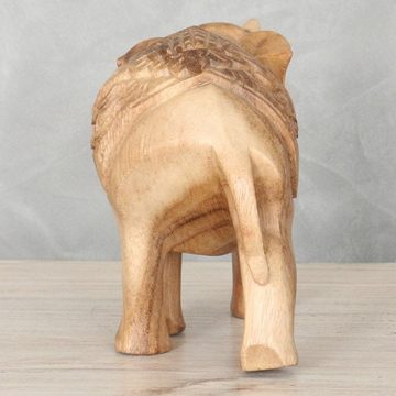 Oriental Galerie Dekofigur Elefant Skulptur mit aufwendiger Schnitzerei Natur 15 cm (1 St)