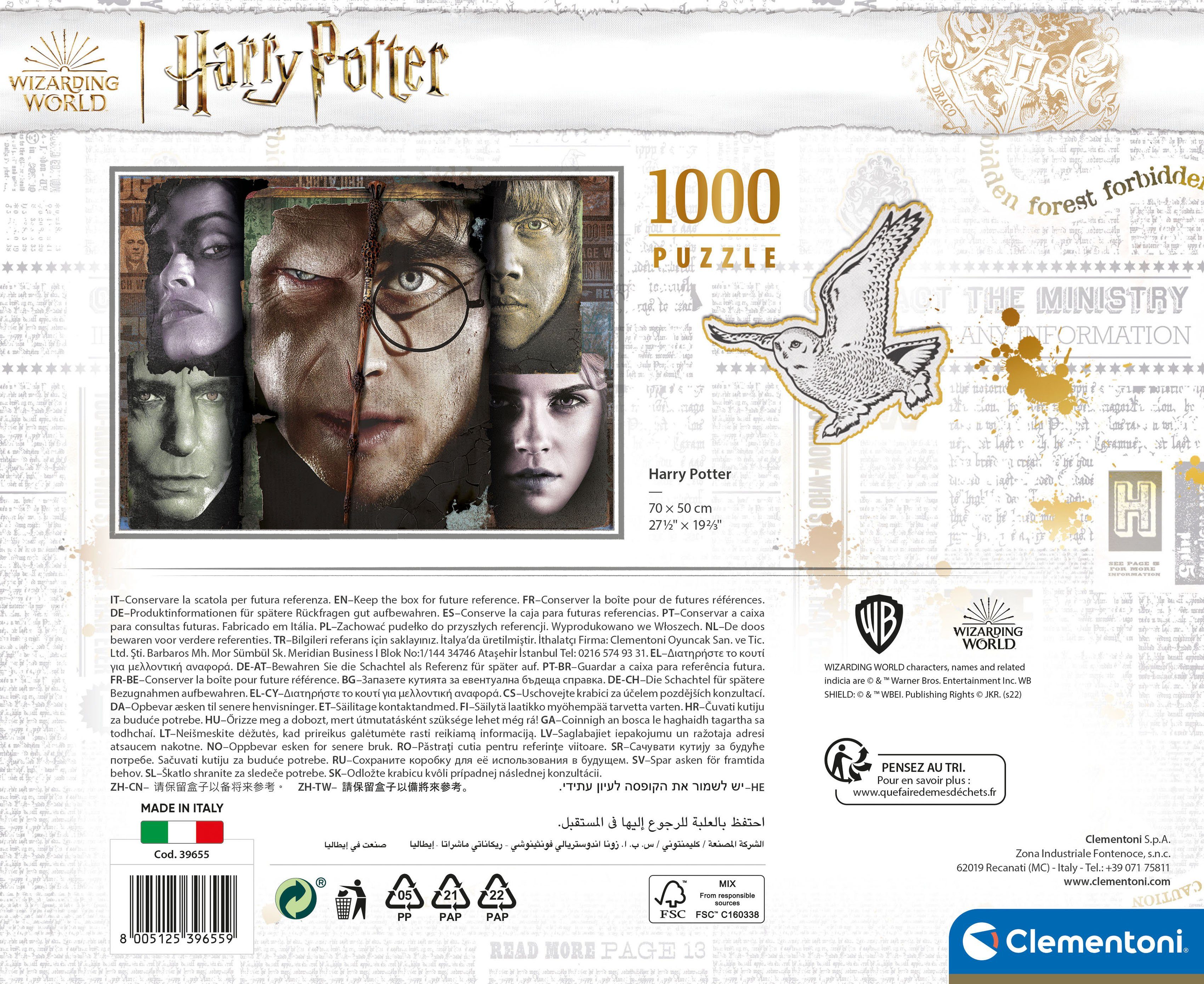 Puzzle schützt - Clementoni® weltweit Case - Wald World, Wizarding 1000 Made Harry Europe, Puzzleteile, Potter, in FSC®