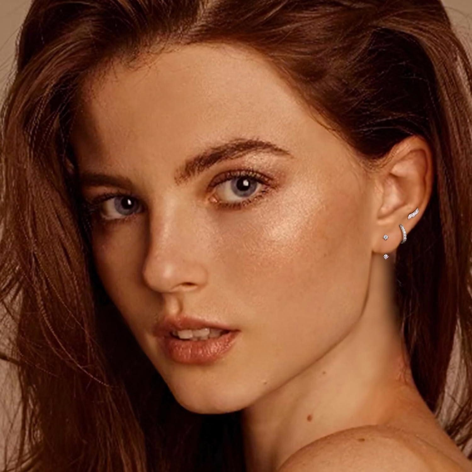 LuxusKollektion Ohrring und Ketten Set 3 Paar Ohrringe Set Damen Silber 925 günstig online kaufen