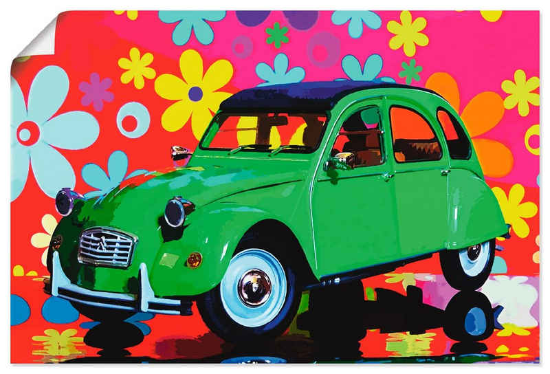 Artland Wandbild CitroÃ«n 2CV grün, Auto (1 St), als Alubild, Outdoorbild, Leinwandbild, Poster in verschied. Größen