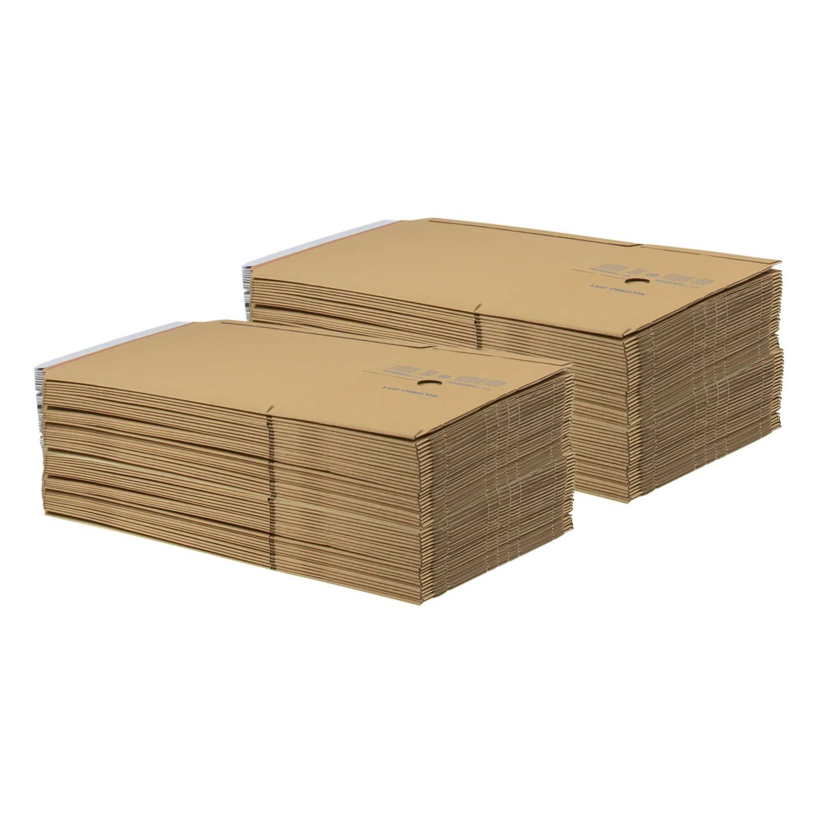 Thumbnail - maDDma Versandkarton 1 Pack Kartonagen Buchverpackung 245x165x20-70 braun, natur/ beige