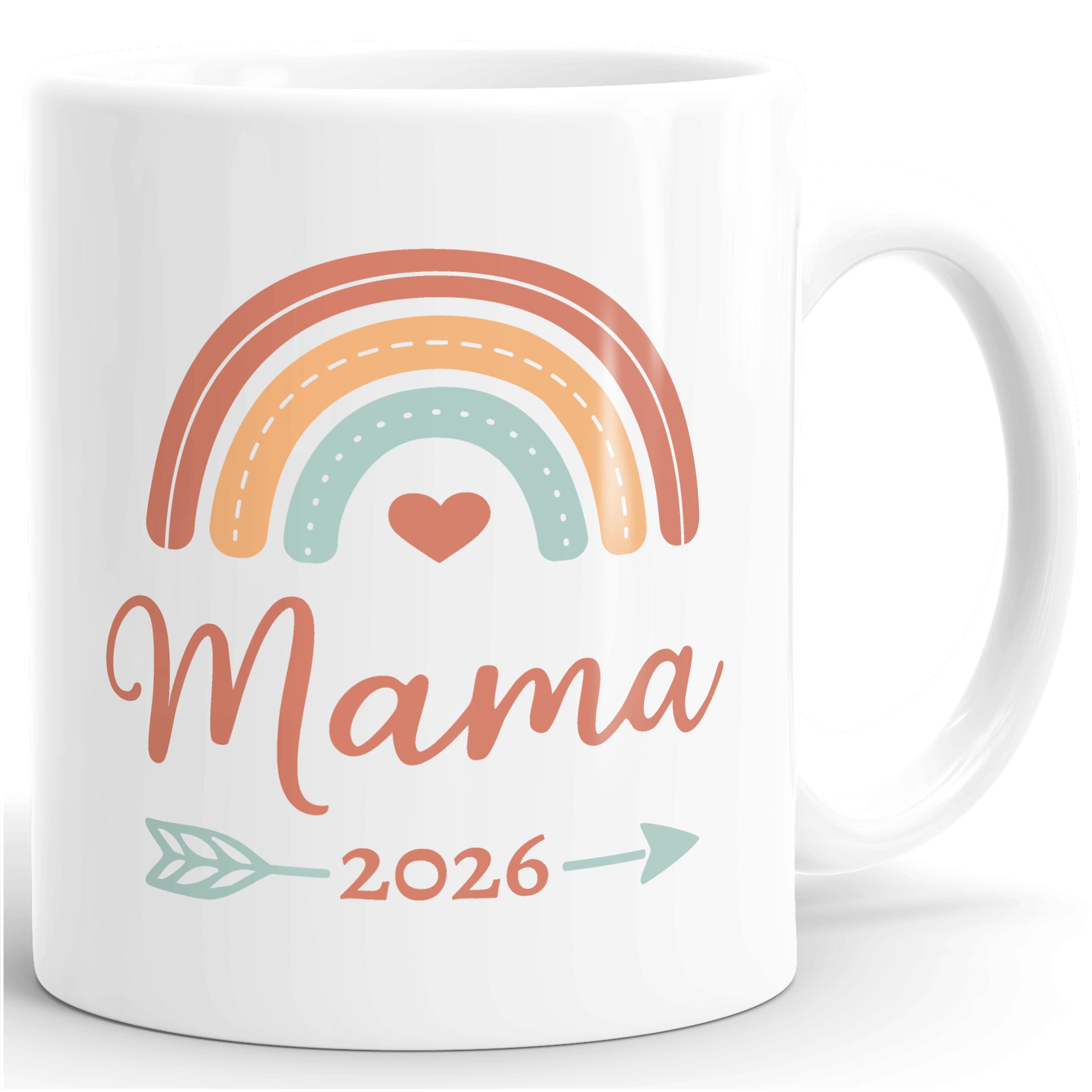SpecialMe Tasse Tasse Babynews Schwangerschaft verkünden 2026 - Regenbogen Design -, Keramik