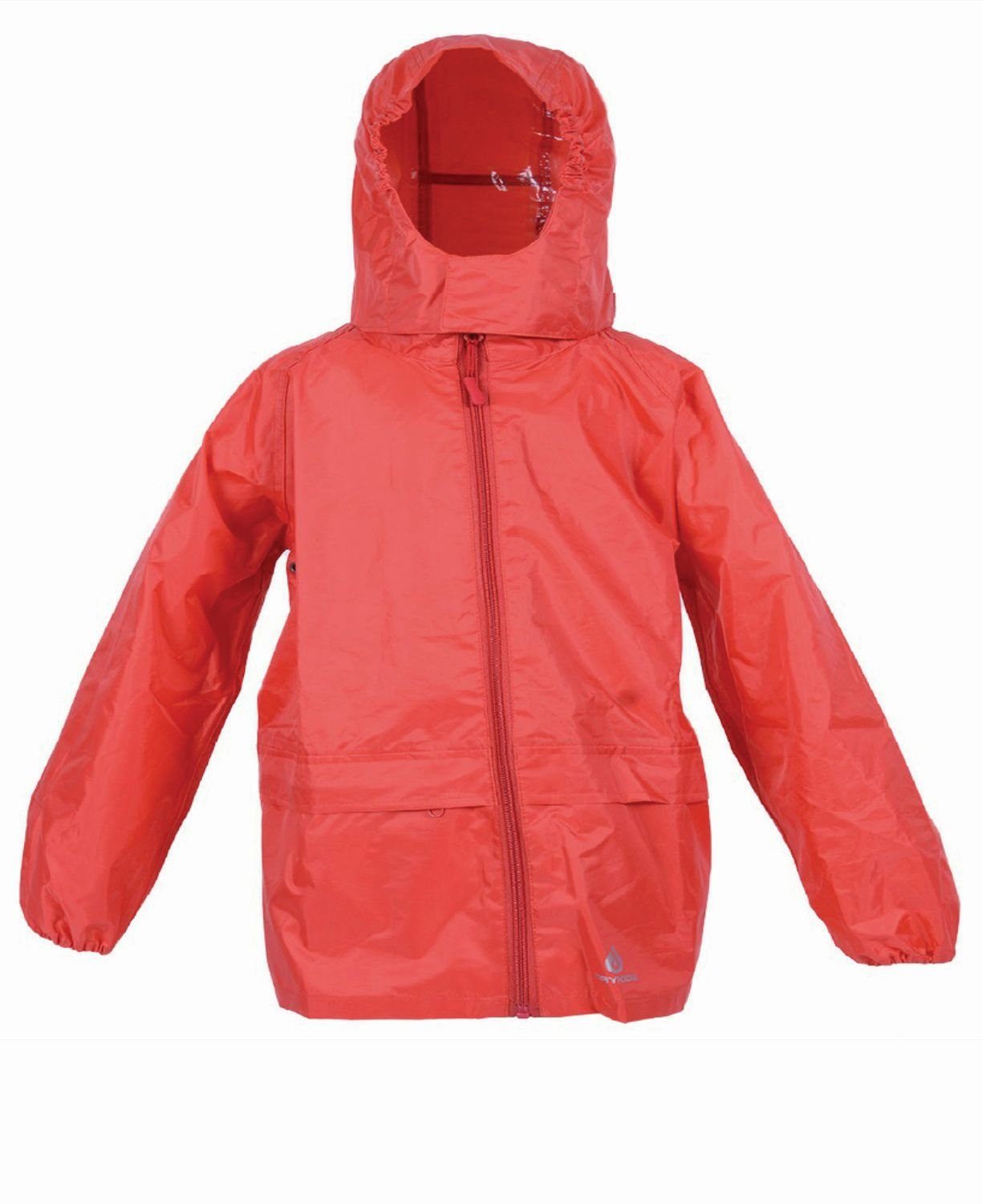 DRY KIDS Regenjacke (1-St) Wasserdichte Jacke für Kinder verschweißte Nähte  Größe 80 - 92 reflektierende Regenbekleidung Lila