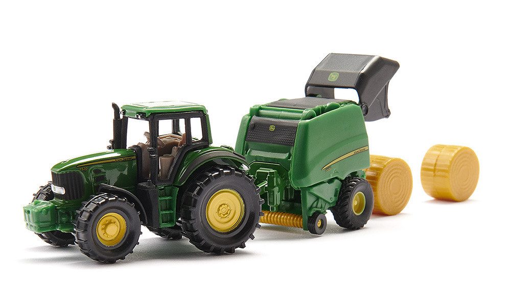 SIEPER Modelltraktor siku John Deere 7530 mit Ballenpresse 990