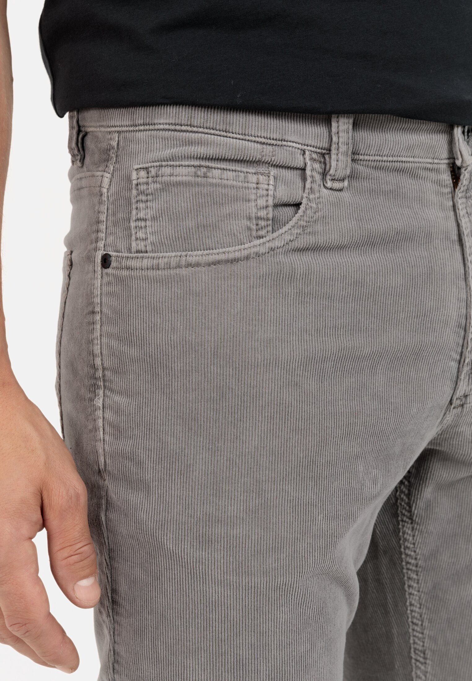 Fit Cordhose active camel Grau 5-Pocket-Jeans Regular 5-Pocket