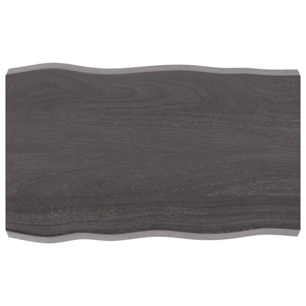 Tischplatte Behandelt Baumkante Massivholz 80x50x(2-6) furnicato St) cm (1