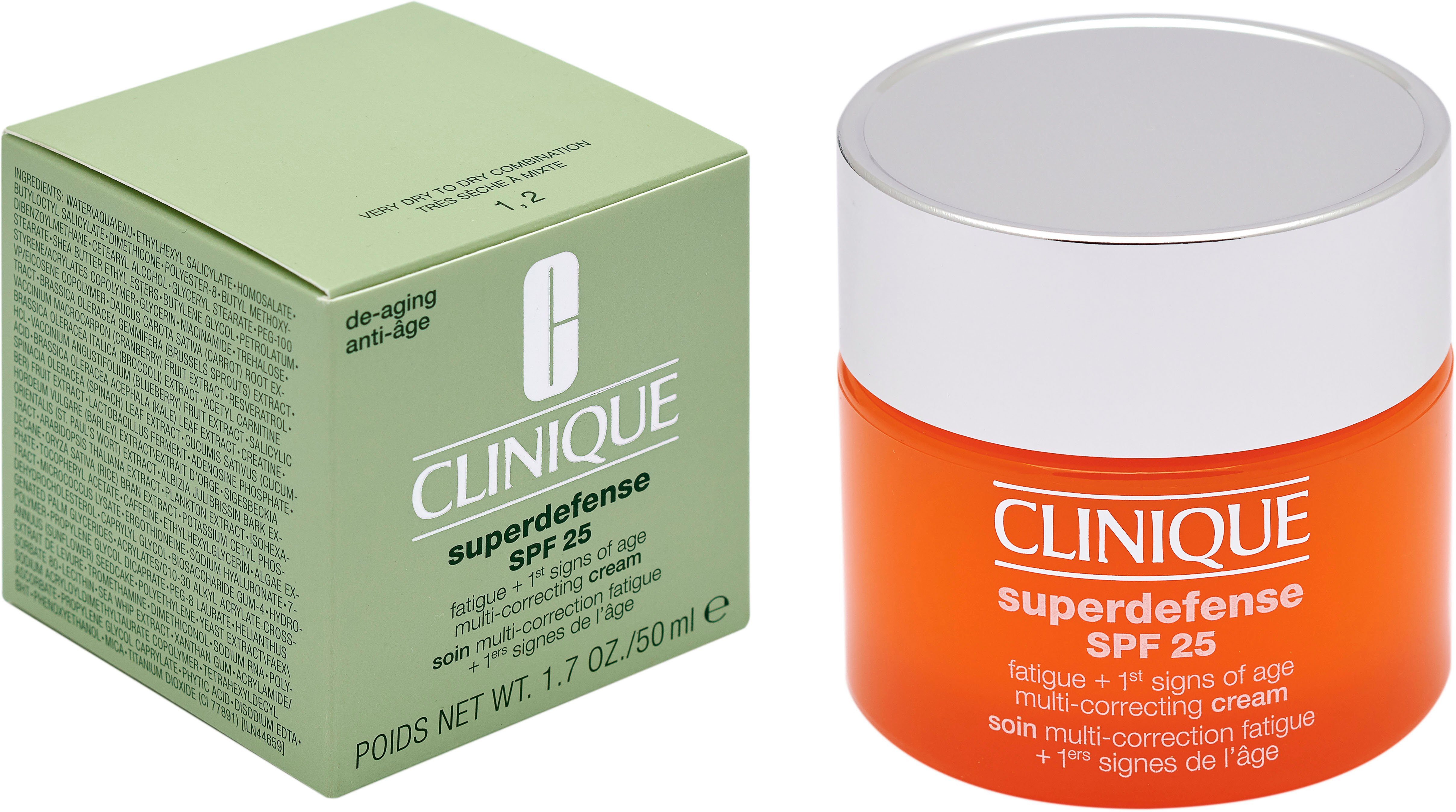 CLINIQUE Tagescreme SUPERDEFENSE CREAM SPF 25 SKIN TYPE 1/2, mit superleichter Textur