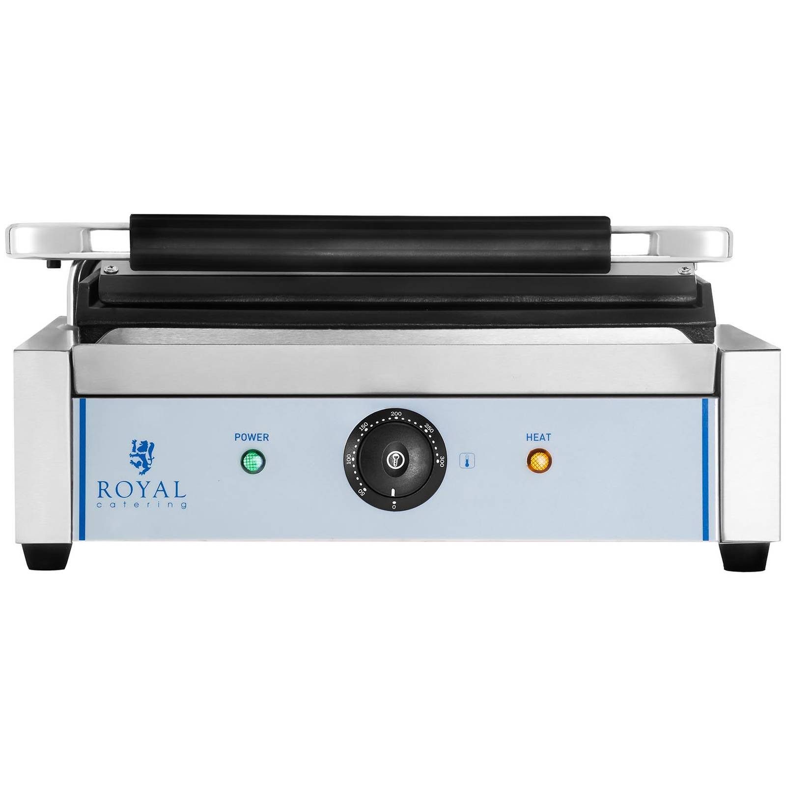 Royal Catering Kontaktgrill Elektrogrill glatt 2200 W Panini Grill 300 °C Abtropfschale Gastro, 2200 W