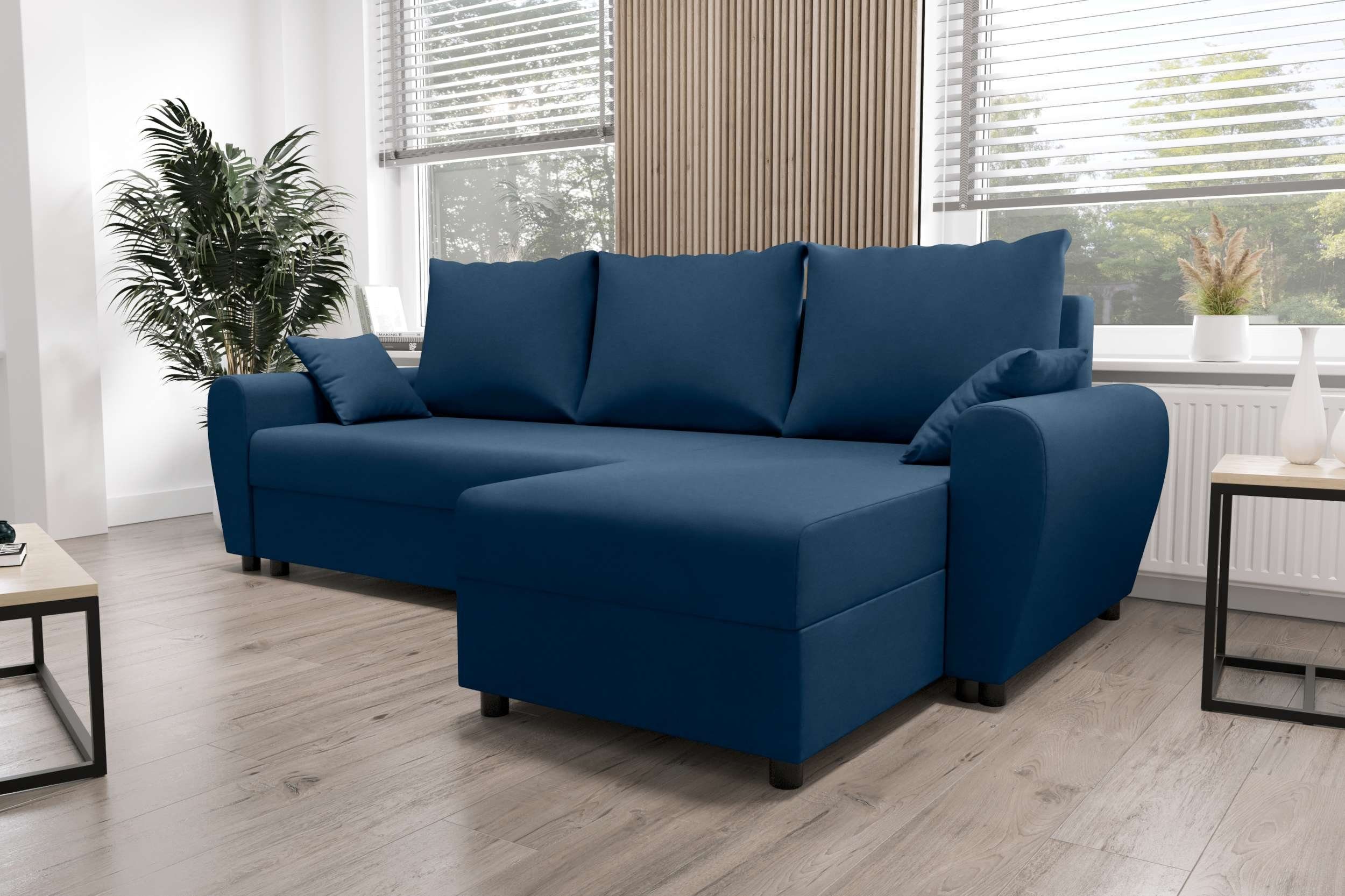 Bettfunktion, Ecksofa Sofa, Sitzkomfort, Design Modern mit Eckcouch, mit Bettkasten, Stylefy L-Form, Melina,
