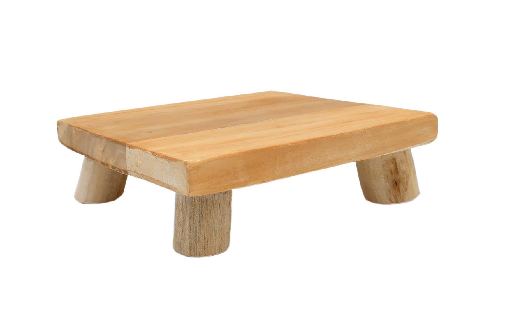 Spetebo Blumenständer Teak Blumenteller klein natur günstig online kaufen