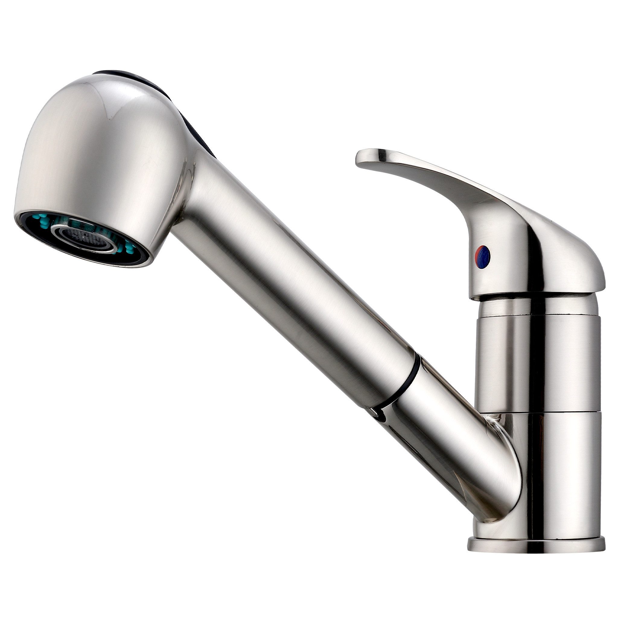 HOMELIVE Küchenarmatur Hochdruck Wasserhahn Küche 180° Spültischarmatur mit Ausziehbarer Mischbatterie mit Dual-Spülbrause Gebürstet