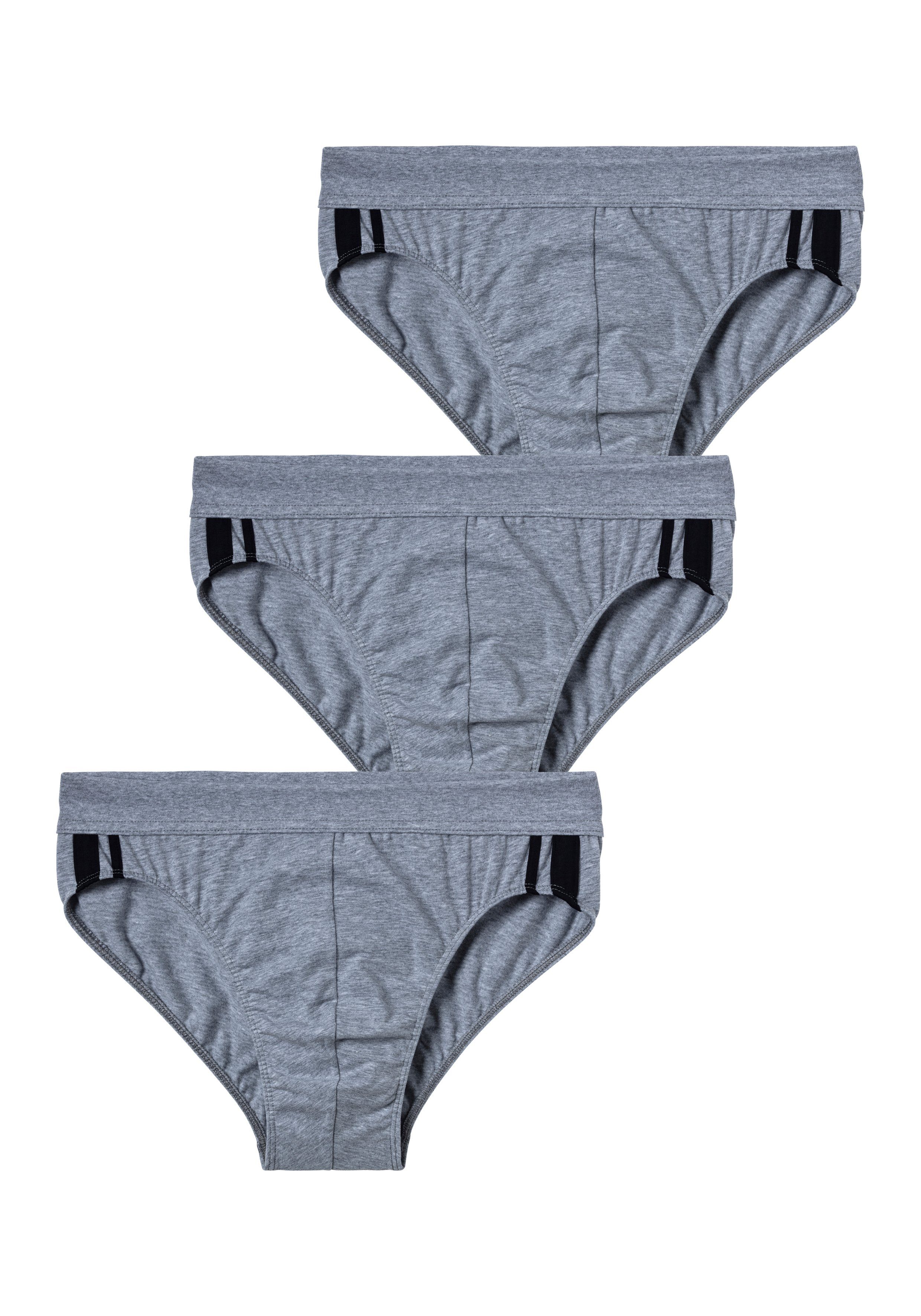 meli grau mit Slip (3er-Pack) 3x Kontrast-Paspeln Schiesser