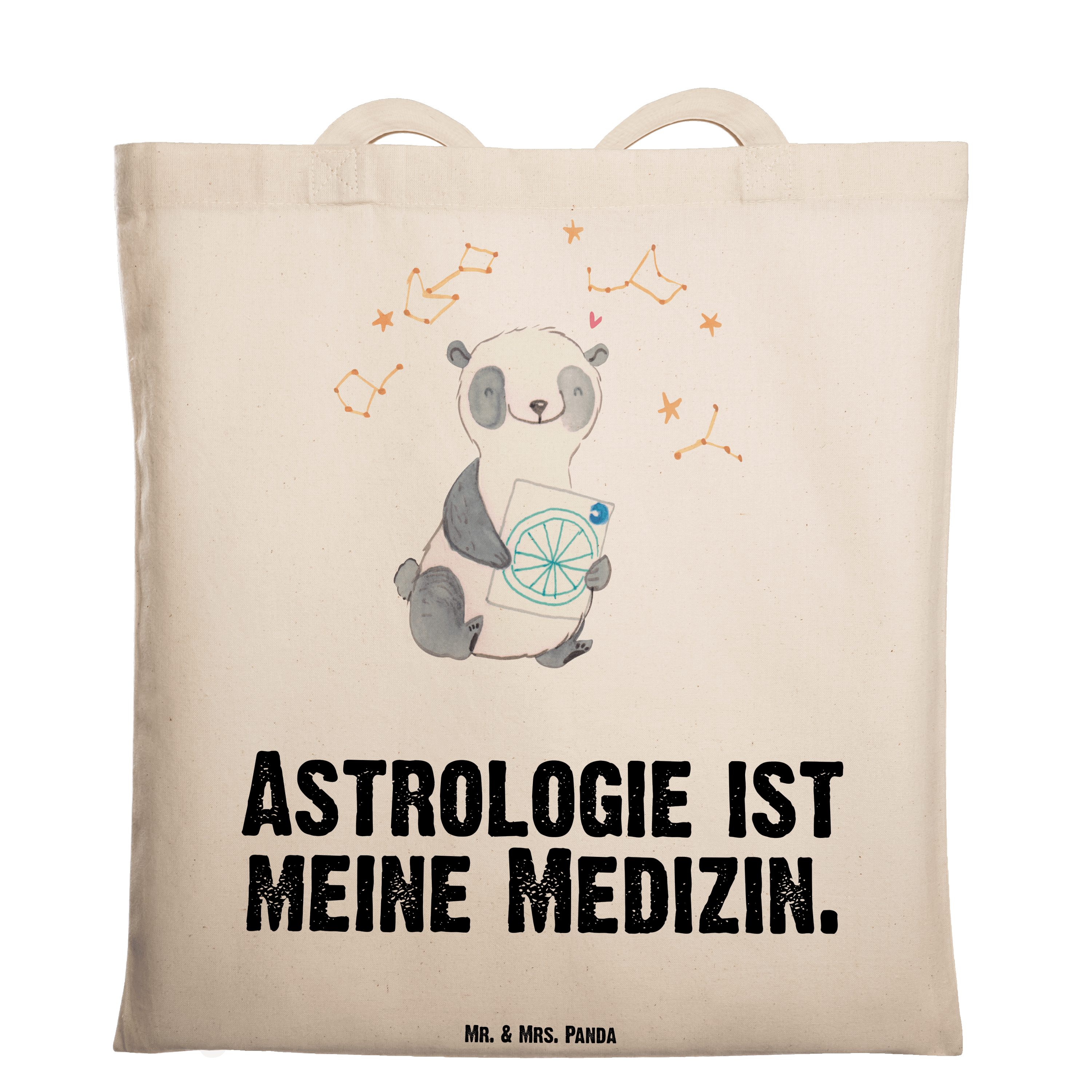 Mr. & Mrs. Panda Tragetasche Panda Astrologie Medizin - Transparent - Geschenk, Beutel, Sport, Jut (1-tlg)