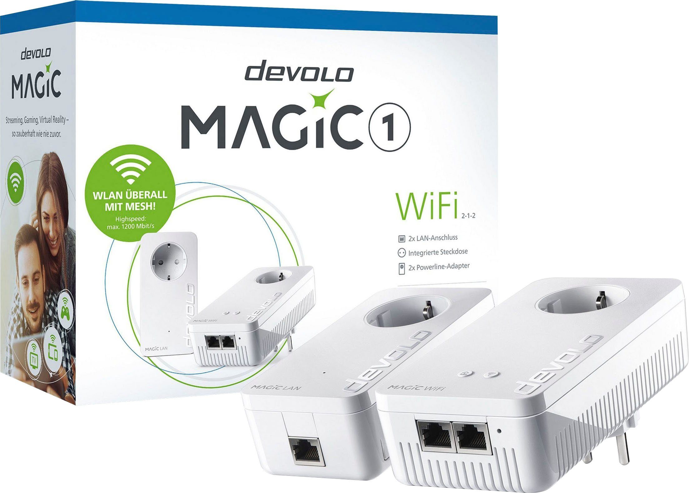 Magic WLAN-Router Mesh) Kit Powerline LAN, DEVOLO WiFi Starter WLAN, 3x + ac (1200Mbit, 1