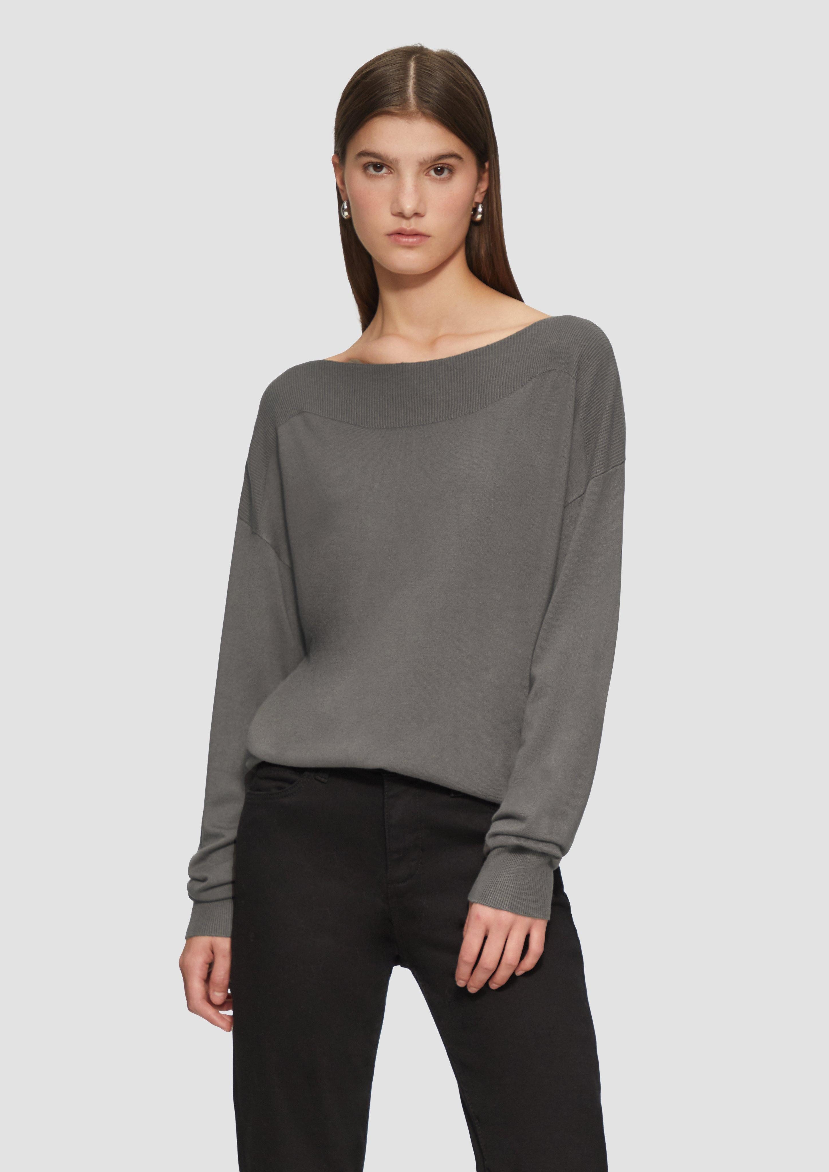 Strickpullover Viskosemix-Pullover mit U-Boot-Ausschnitt