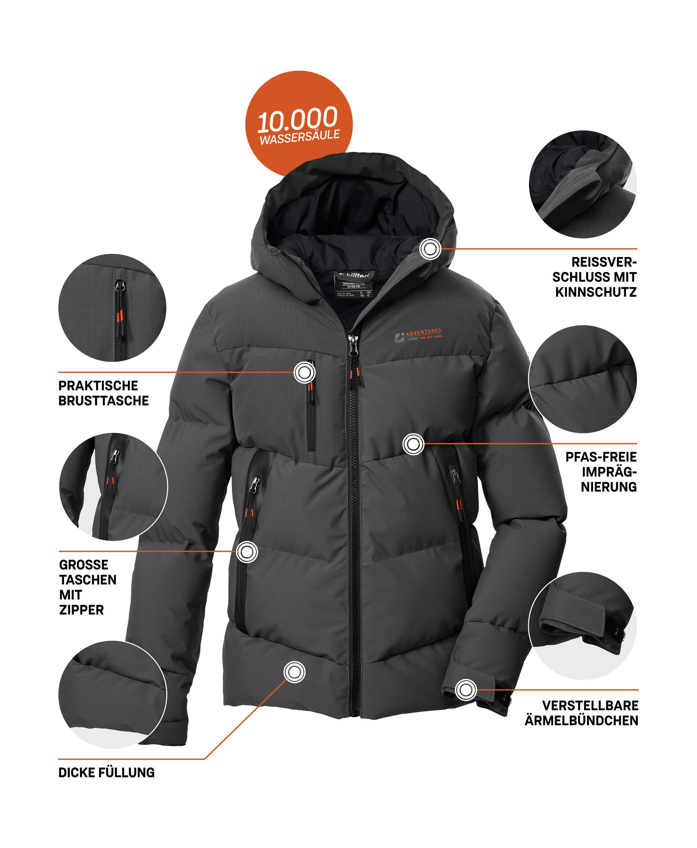 Killtec Steppjacke KOW 230 BYS QLTD JCKT Winddichte, wasserabweisende Kinderjacke mit verstellbaren Bündchen