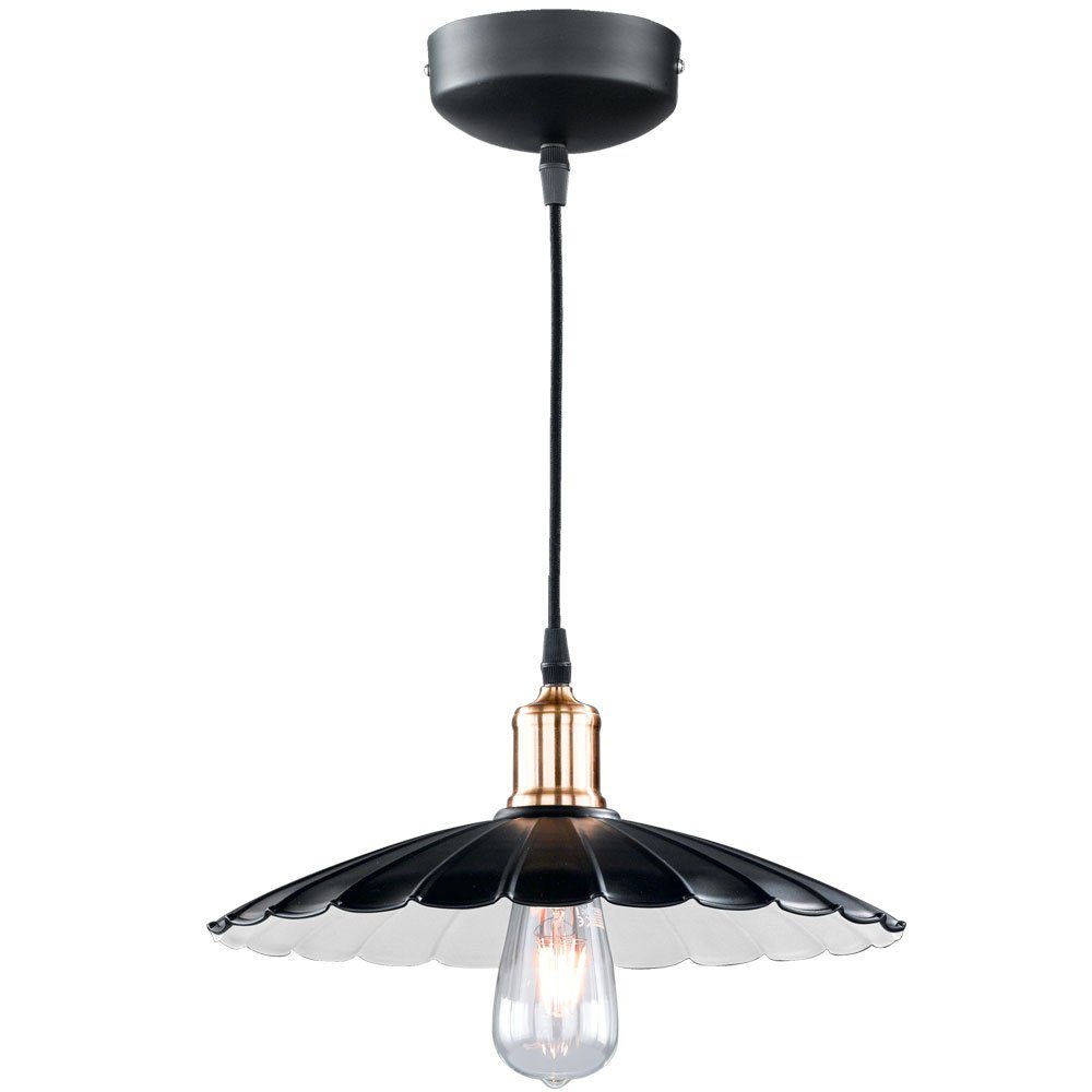 FISCHER & HONSEL Hängeleuchte, Leuchtmittel nicht inklusive, Hängeleuchte Pendelleuchte Esszimmerlampe schwarz weiß E27 Wohnzimmer