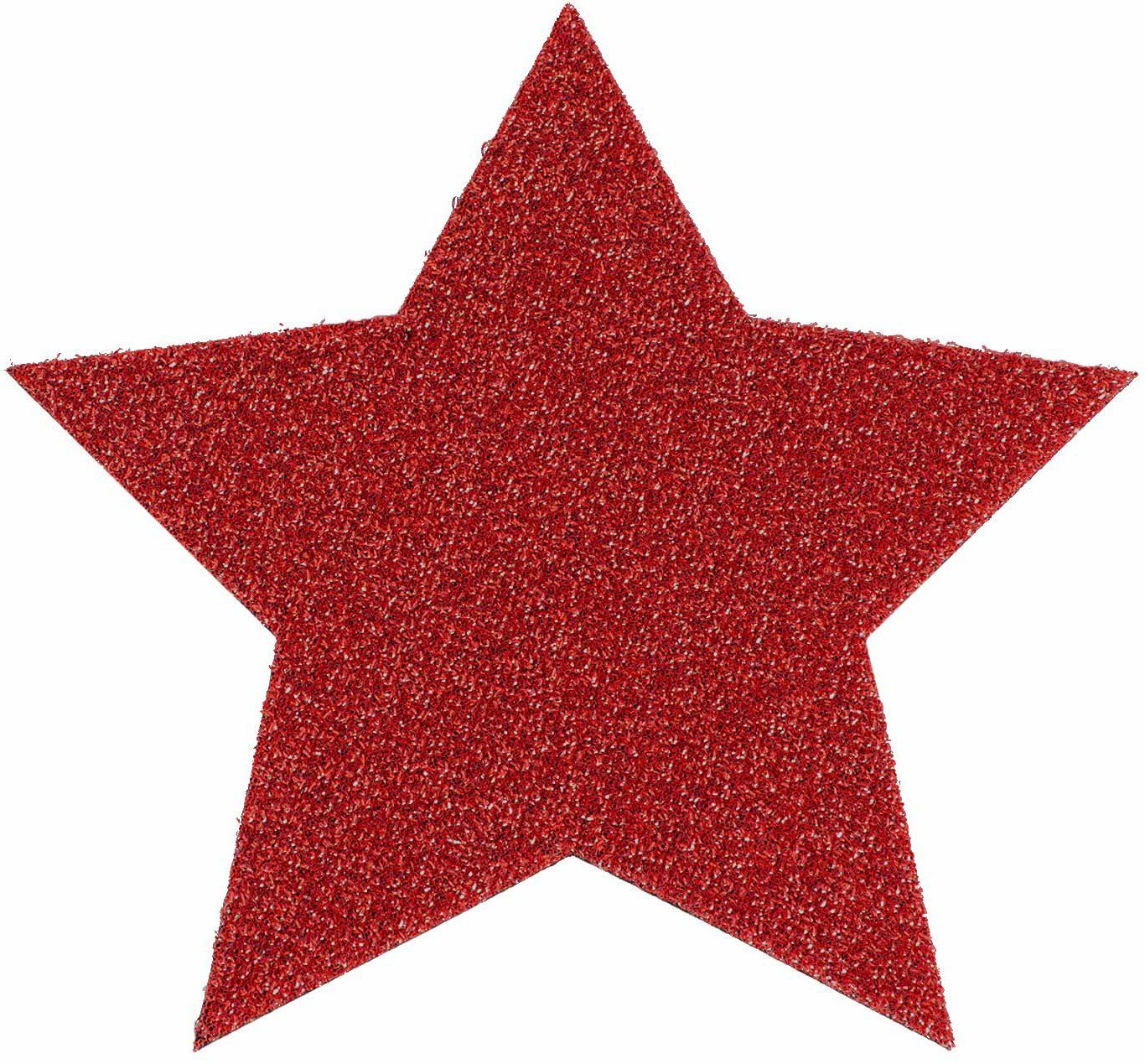 Platzset, Stern, Weihnachtsdeko rot, Primaflor-Ideen in Textil, (Set, 6-St),  ideal als Untersetzer oder Tischdeko, Größe 16,5 cm, Toller Untersetzer für  die Weihnachtszeit