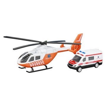 Toi-Toys Spielzeug-Hubschrauber Rettungs-Hubschrauber Helikopter mit Krankenwagen aus Druckguss