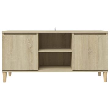 furnicato TV-Schrank mit Massivholz-Beinen Sonoma-Eiche 103,5x35x50 cm