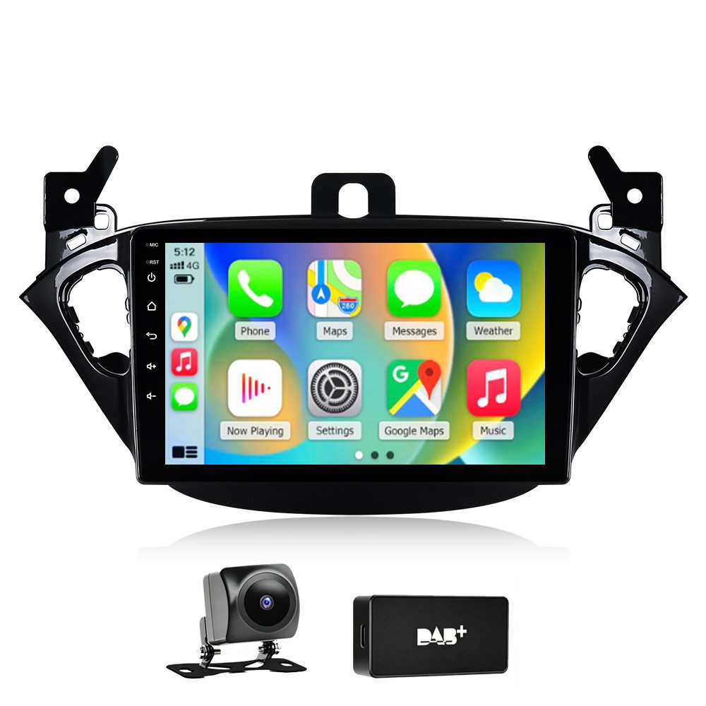 A-Sure DAB+ CarPlay GPS WIFI Android 15 Für Opel Corsa E 2015-2019 Adam Autoradio (Digitalradio (DAB), FM, Carplay Android Auto Bluetooth EQ USB GPS Navi WIFI Touchscreen)