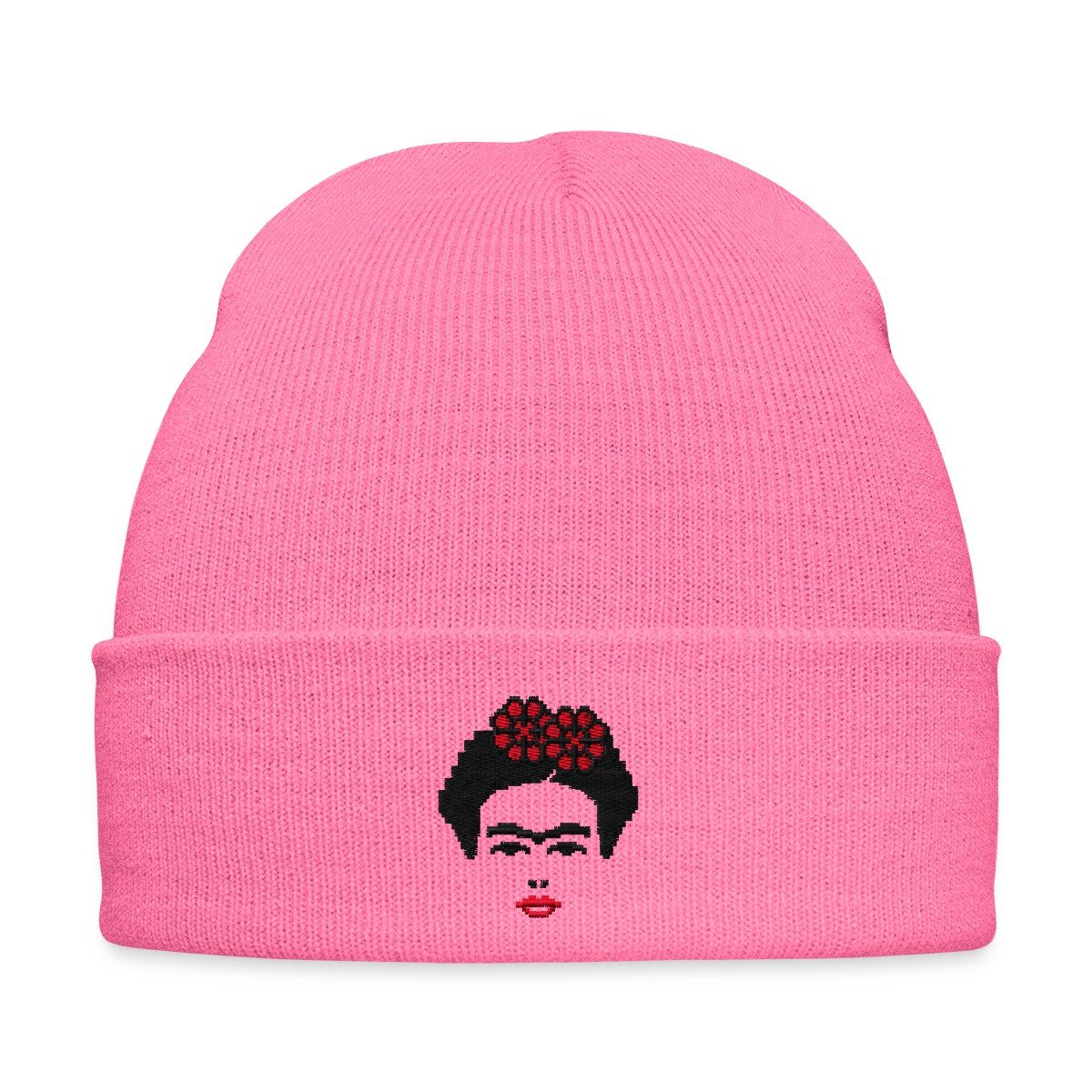 Spreadshirt Beanie Frida Kahlo Umriss Schwarz günstig online kaufen