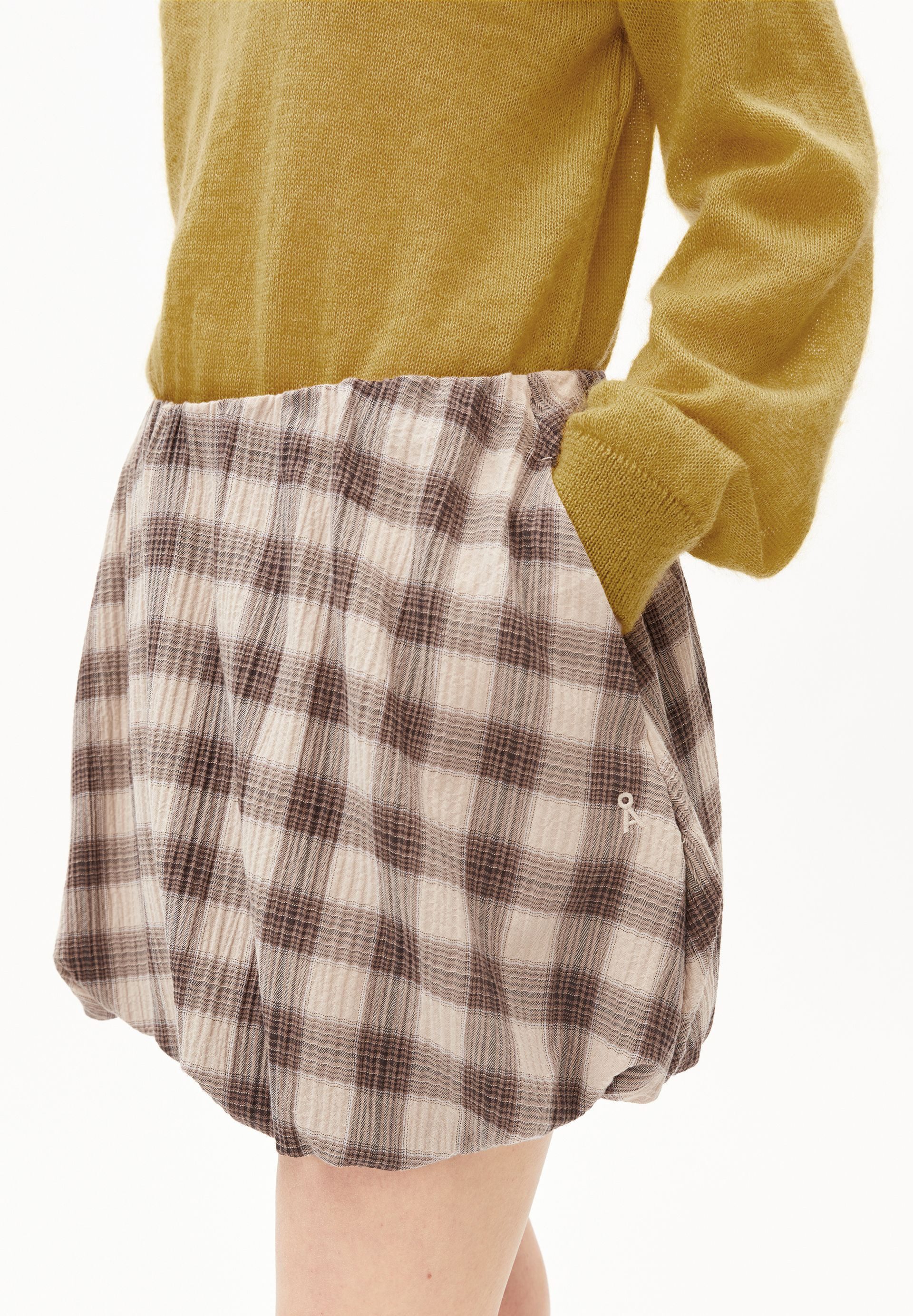 Armedangels Jerseyrock CHECK BALLOON Minirock aus Bio-Baumwoll Mix (Regular Fit) Mini