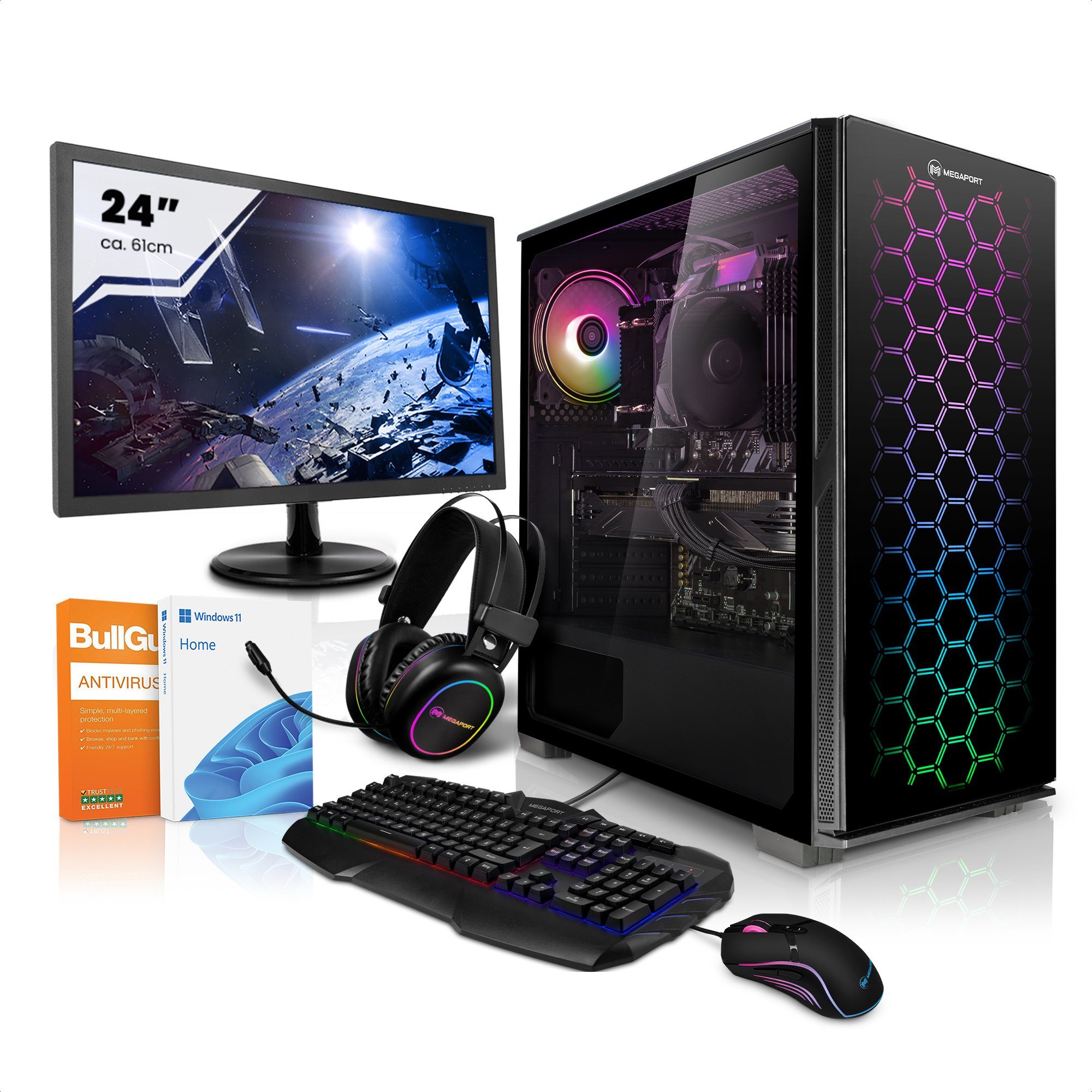 Megaport Gaming-PC-Komplettsystem (24", AMD Ryzen 5 5600X, Geforce GTX 1660  Super, 16 GB RAM, 500 GB SSD, Windows 11, WLAN) online kaufen | OTTO