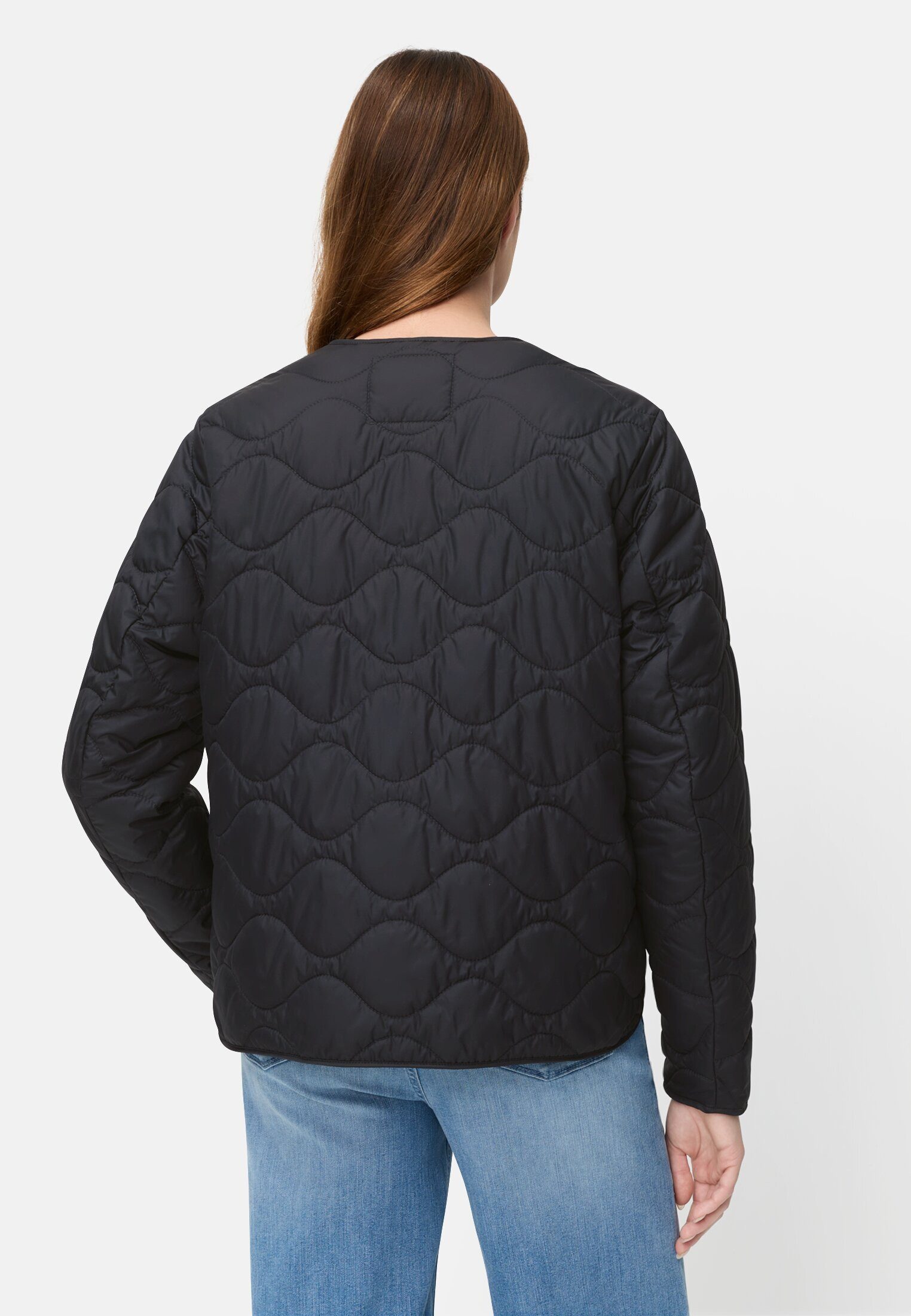 camel active Blouson mit Druckknopfleiste Langarm Rundhals Markenlabel günstig online kaufen