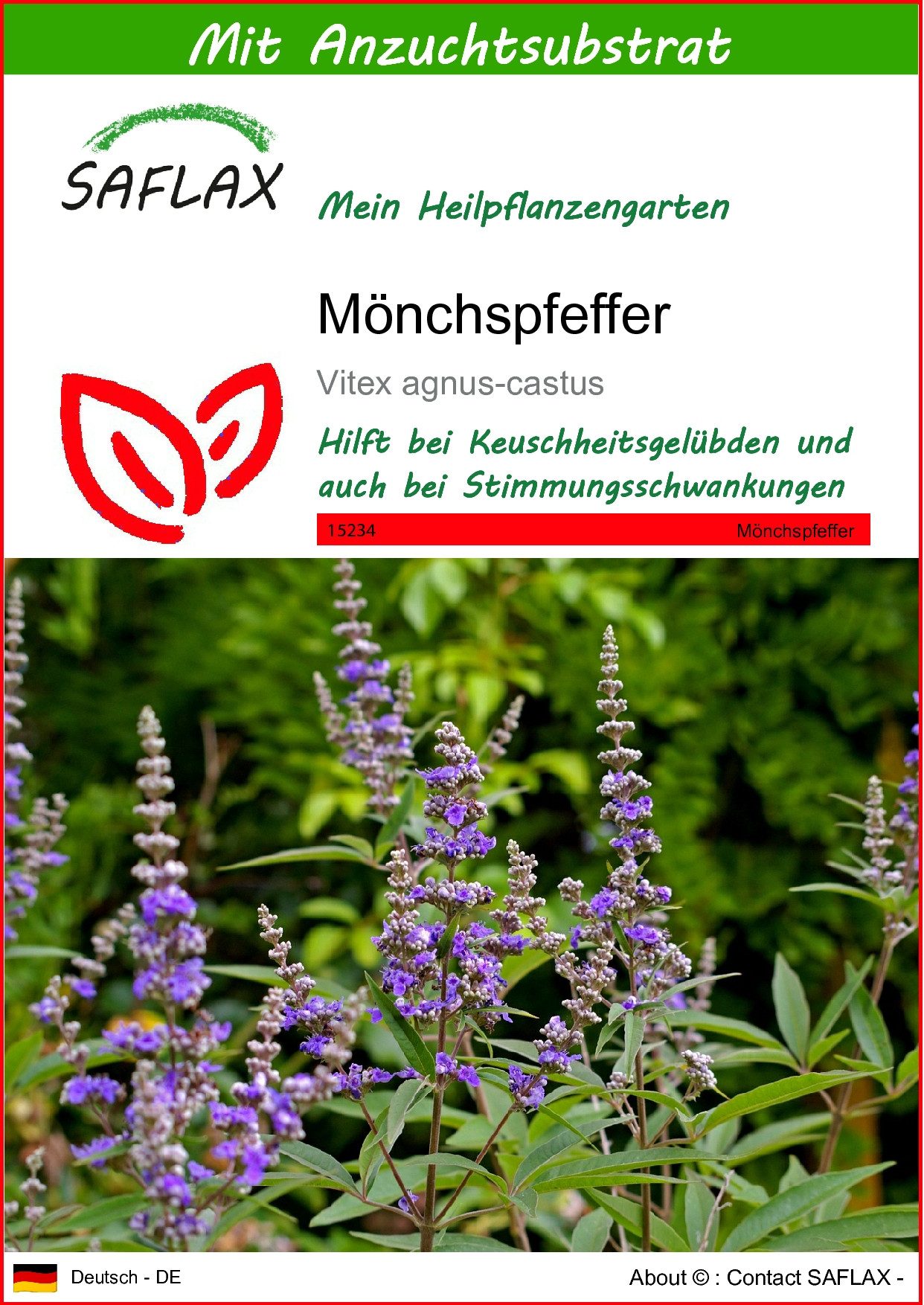 Blumensamen SAFLAX - Samen und Substrat - Mönchspfeffer