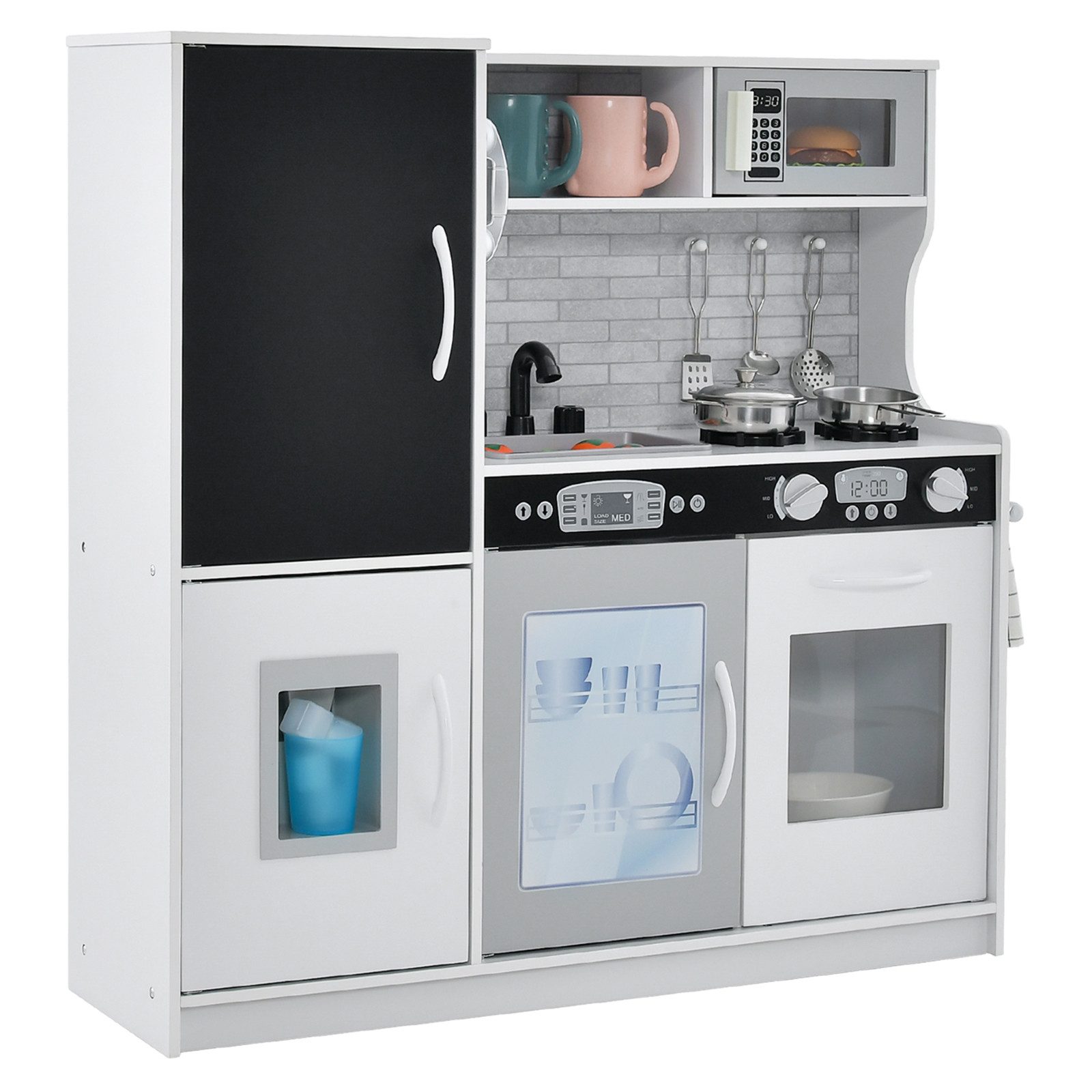 COSTWAY Spielküche Kinderküche, mit Zubehör & Tafel günstig online kaufen