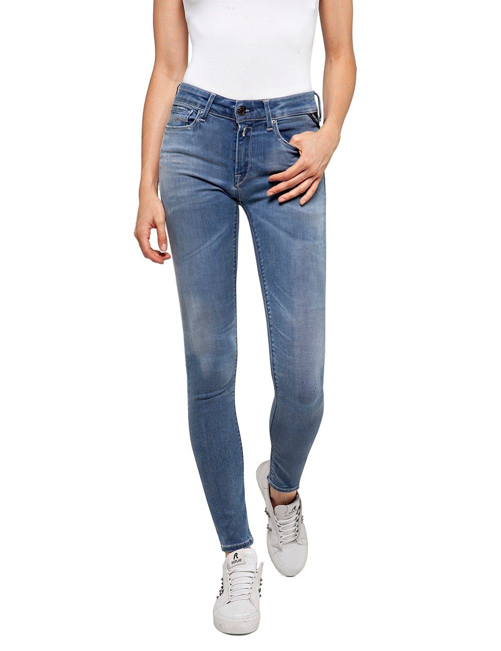 Replay Skinny-fit-Jeans NEW LUZ Jeanshose Stretch mit