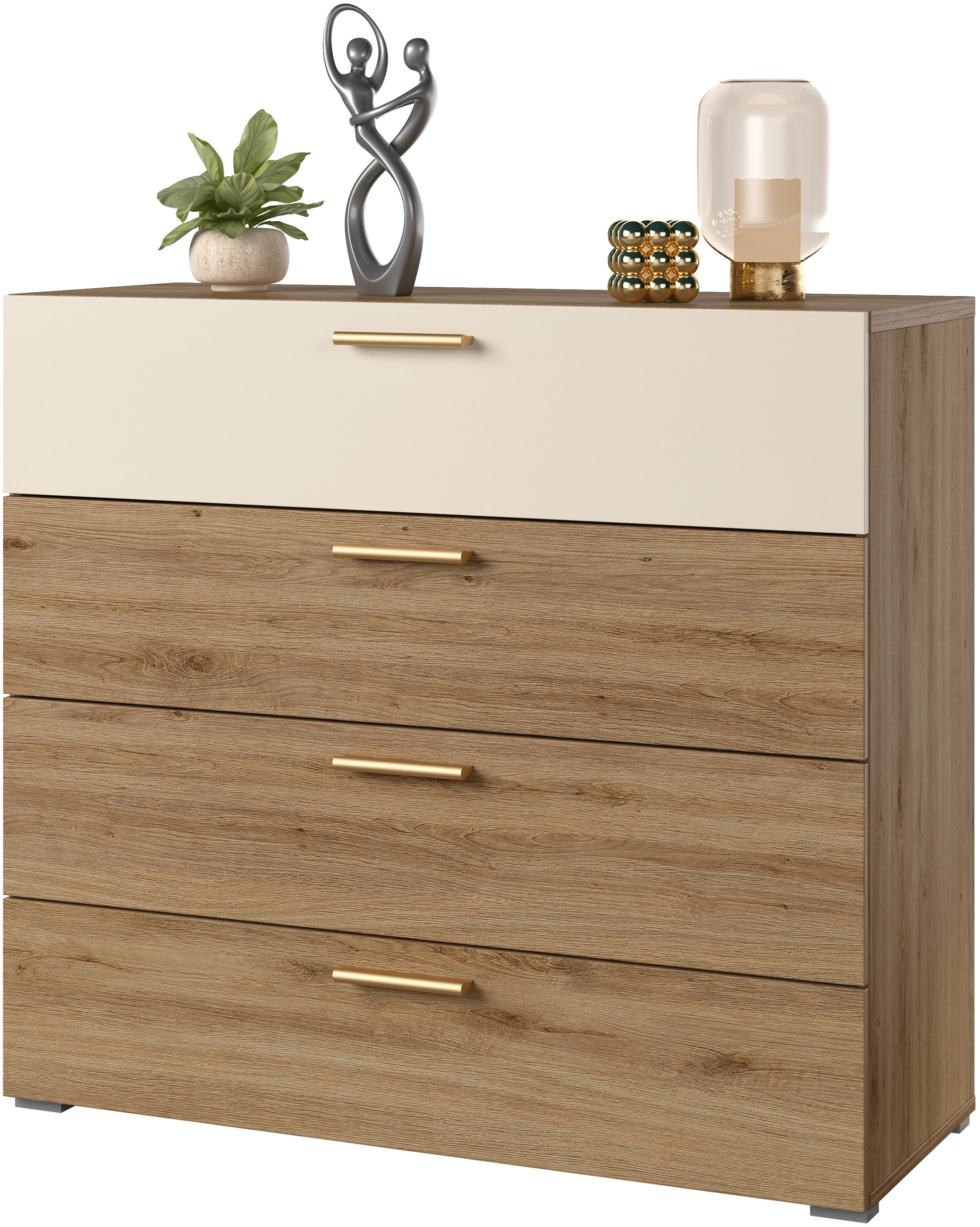 Home affaire Schubkastenkommode Bitry, Breite 100 cm, Sideboard mit Schubladen, viel Stauraum, Mehrzweckschrank fühlbare Struktur, Holzoptik