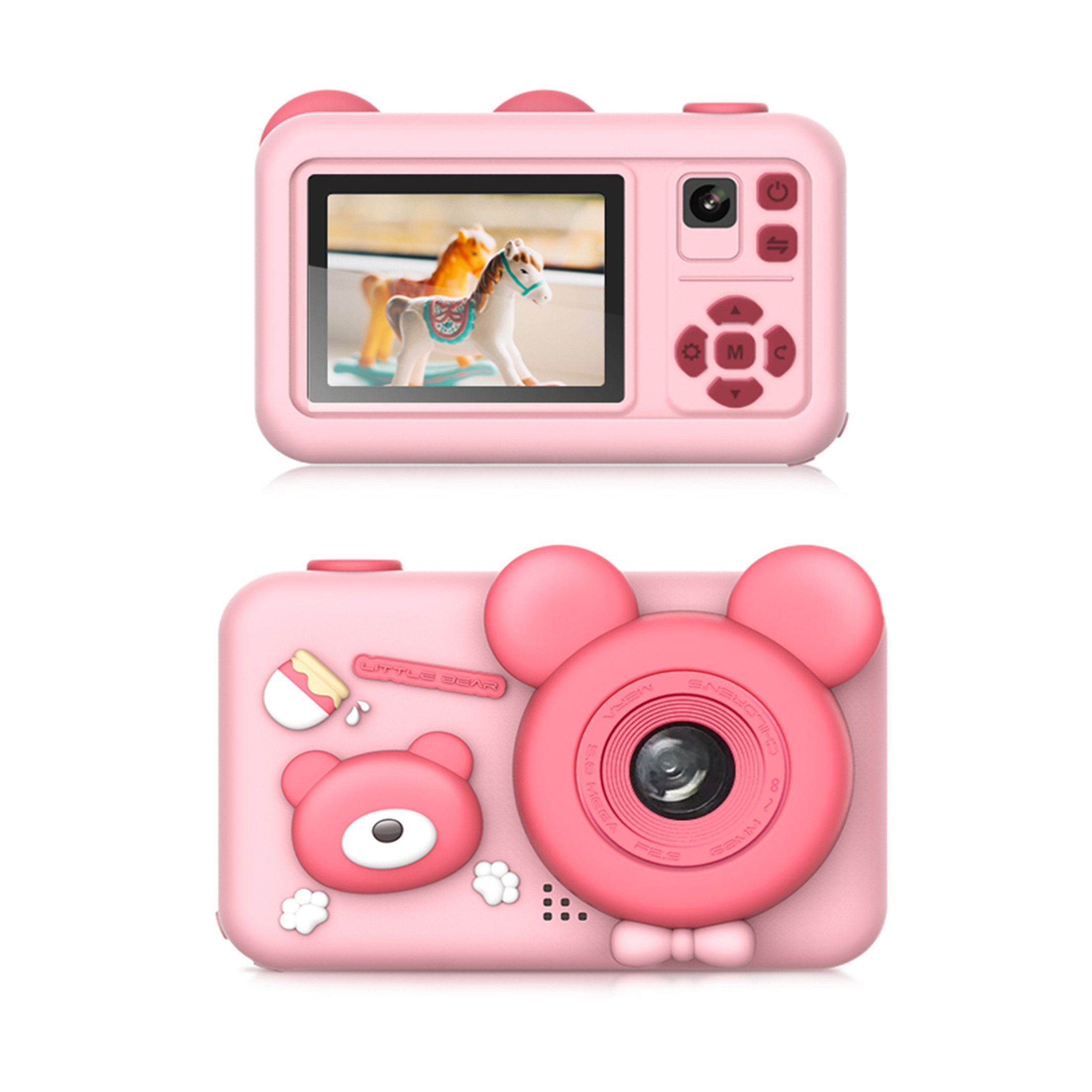 KINSI Kinder-Digitalkamera mit Dualer Kamera,2600P HD Auflösung Sofortbildkamera (Musikplayer,Ideal für Jungen & Mädchen ab 3 Jahren)