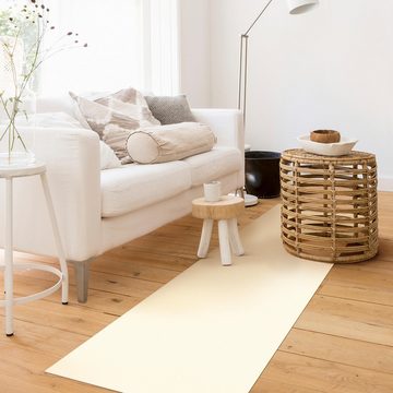 Läufer Teppich Vinyl Flur Küche Einfarbig funktional lang modern, Bilderdepot24, Läufer - beige glatt