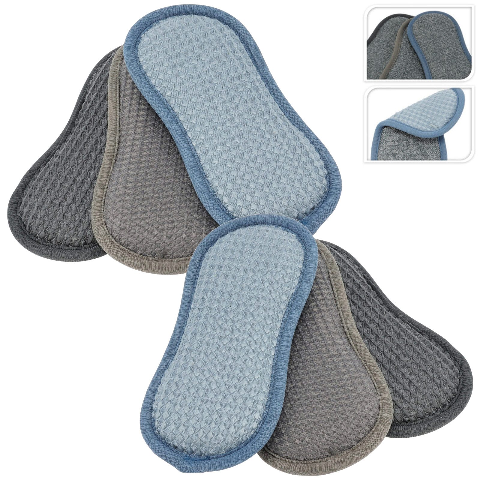 Koopman Reinigungsschwamm Geschirrschwamm Küchenschwamm Schwamm Set 6tlg, Grau, Polyester + Nylon, 2 seitig, Mehrweg, Haushalt