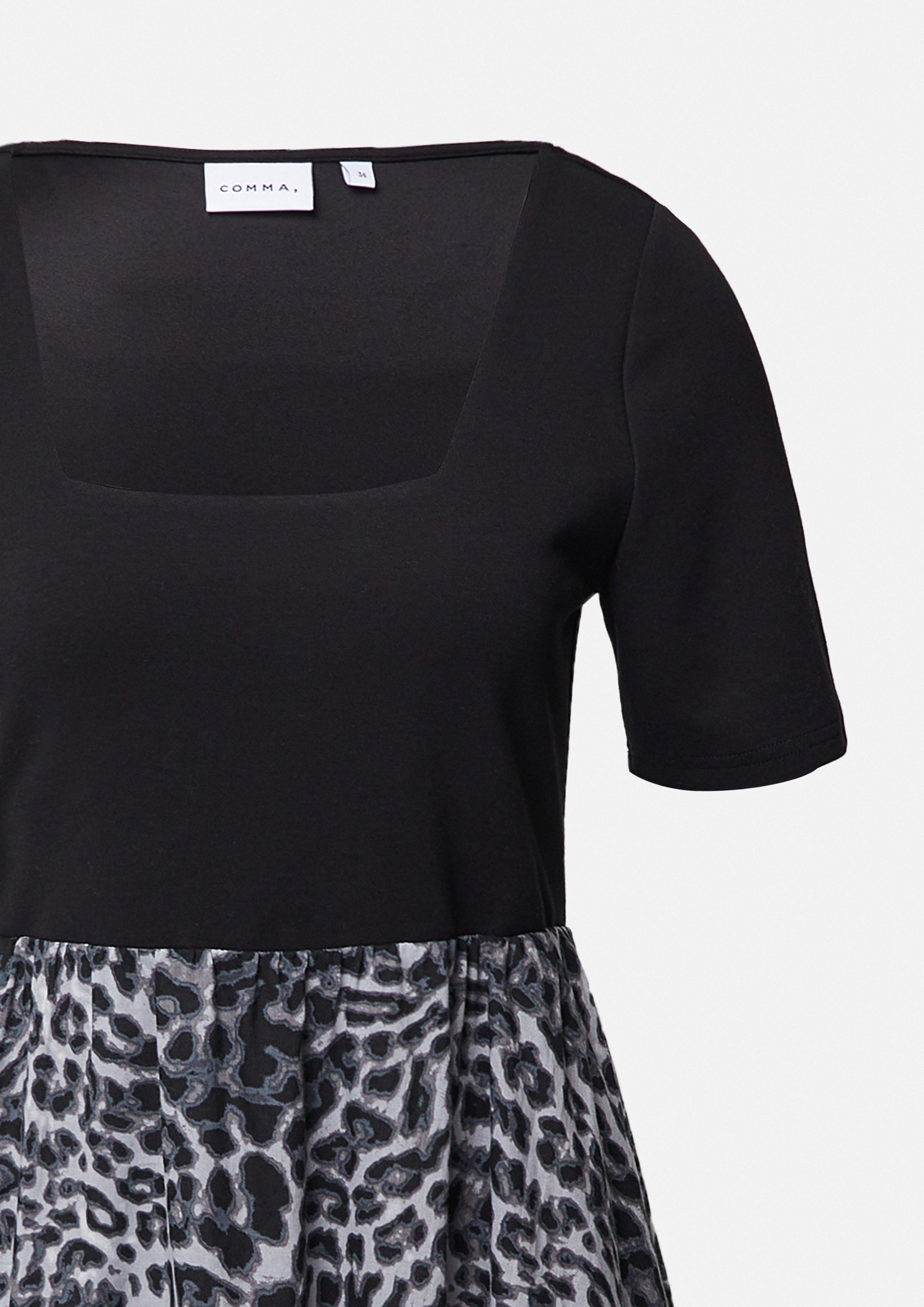 Comma Maxikleid Midikleid aus Materialmix mit günstig online kaufen