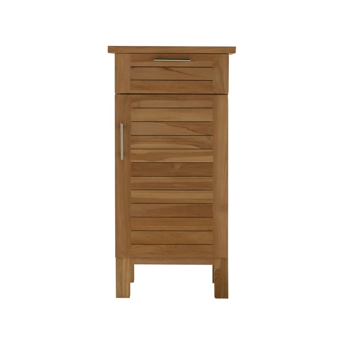 Tikamoon Hochschrank Badschrank aus Teak 45 cm Massivholz kombinierbar