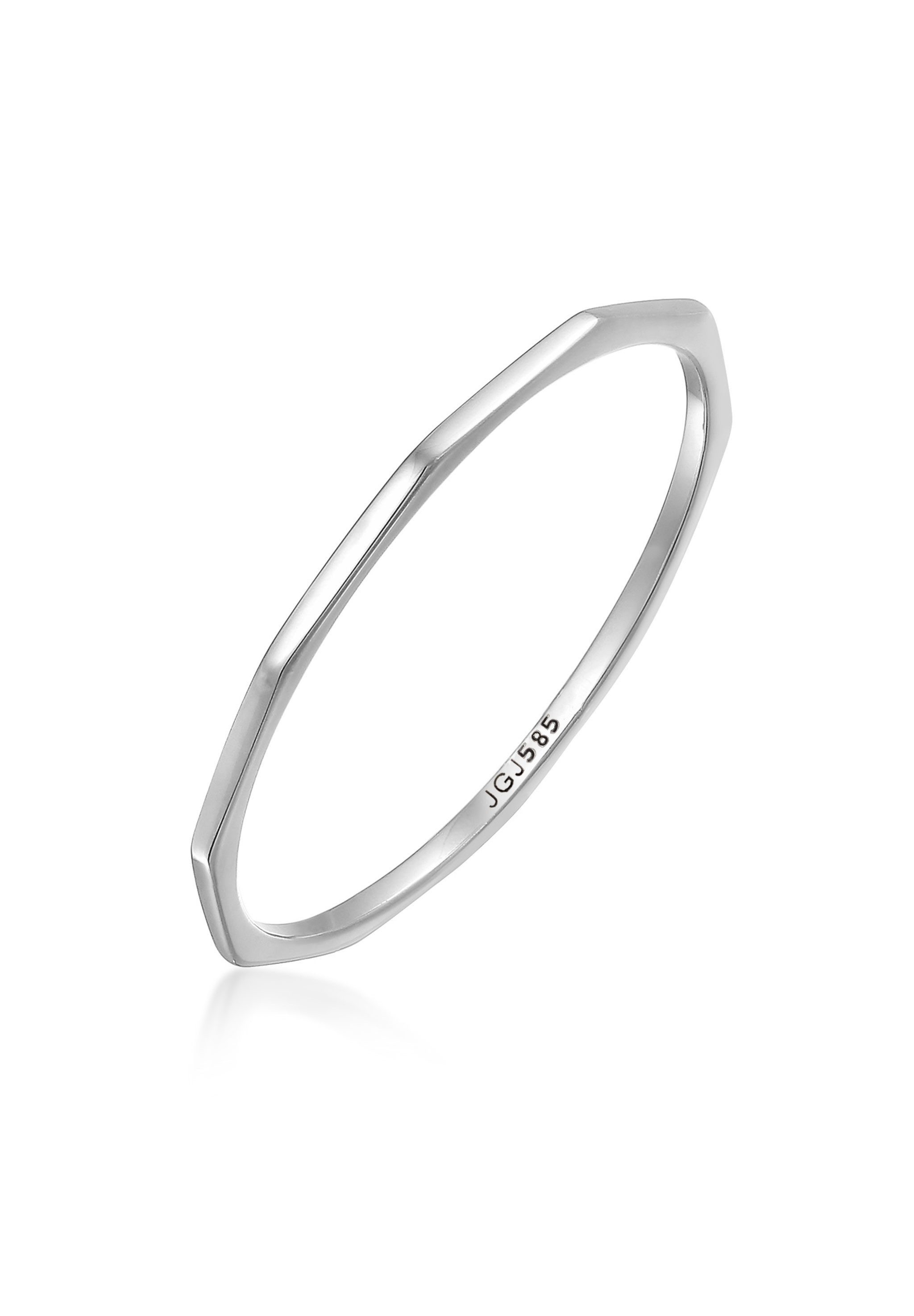 Elli Premium Fingerring Stapelring 585 Weißgold