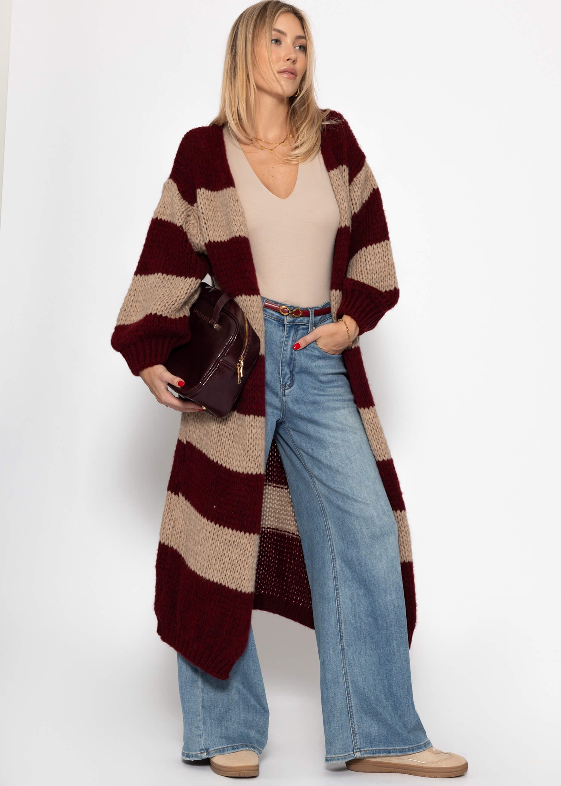 SASSYCLASSY Longstrickjacke Extra langer Cardigan mit günstig online kaufen