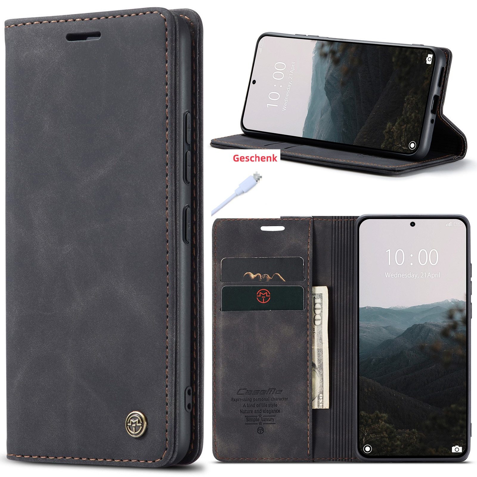 trends for living Handyhülle Hülle Tasche Cover für Xiaomi Modelle Klapp Case Kartenschlitz Leder