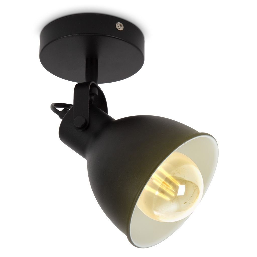 B.K.Licht LED Deckenspot Deckenleuchte 1-flammige Retro Wandlampe schwenkbar - BKL1499, ohne Leuchtmittel, Industrial Design, Vintage, Wandspot, schwarz-weiß, E27. Reduzierter Preis € 19,99. Unverbindliche Preisempfehlung € 34,99