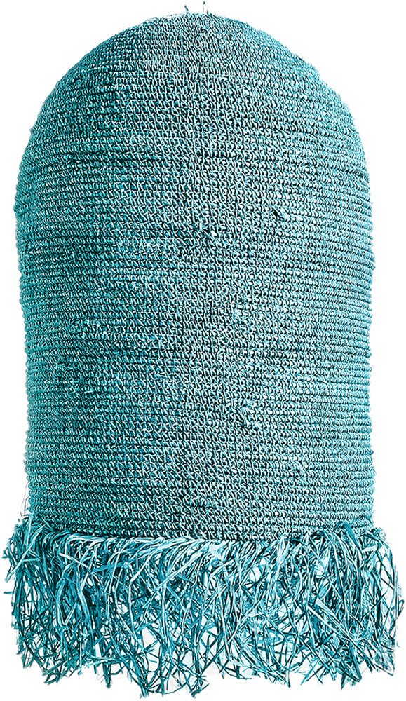 DELIFE Hängeleuchte Kubu-Kubu, Türkis Ø 55x75 cm aus Wasserhyazinthe