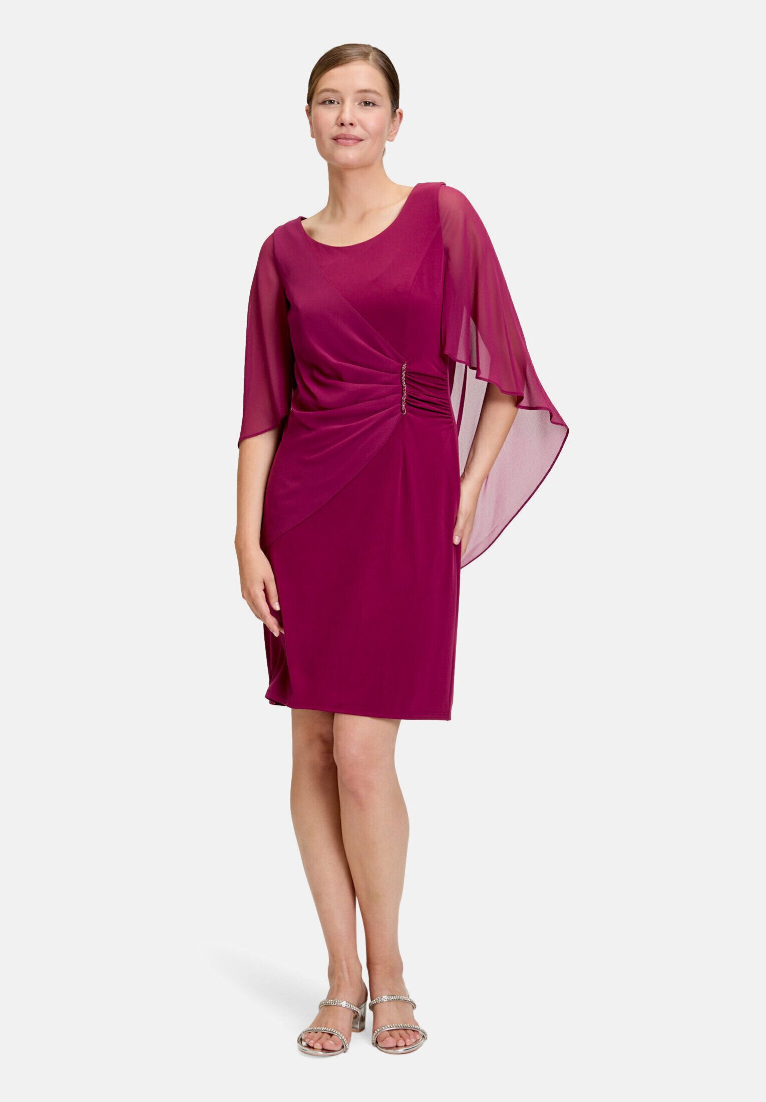 Vera Mont Cocktailkleid Damen mit Raffung Materialmix